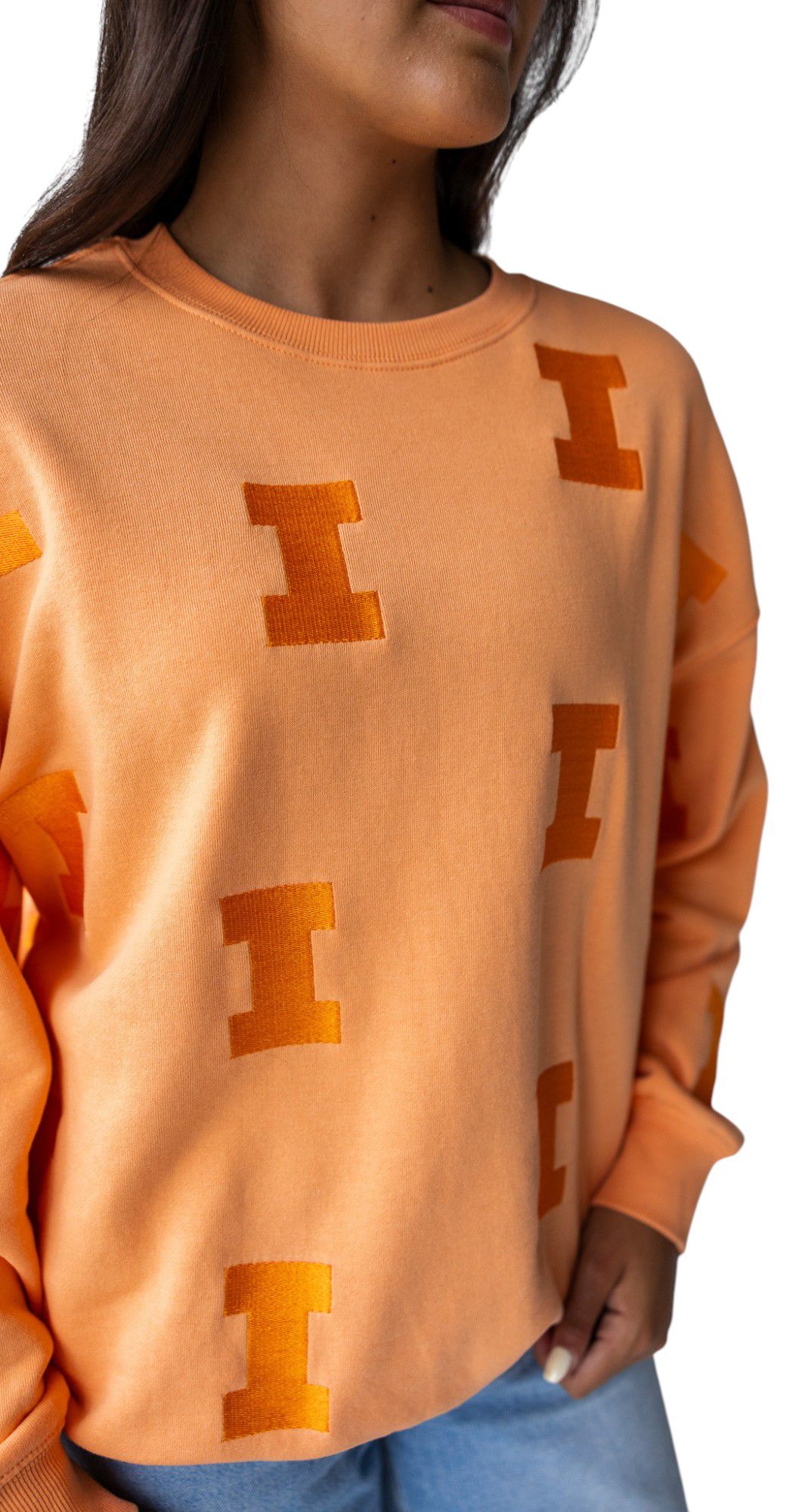 Gameday Social Women's Illinois Fighting Illini Sherbert Lantern Crew Pullover Sweatshirt product image
