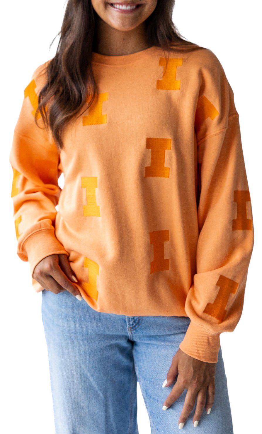 Gameday Social Women's Illinois Fighting Illini Sherbert Lantern Crew Pullover Sweatshirt product image