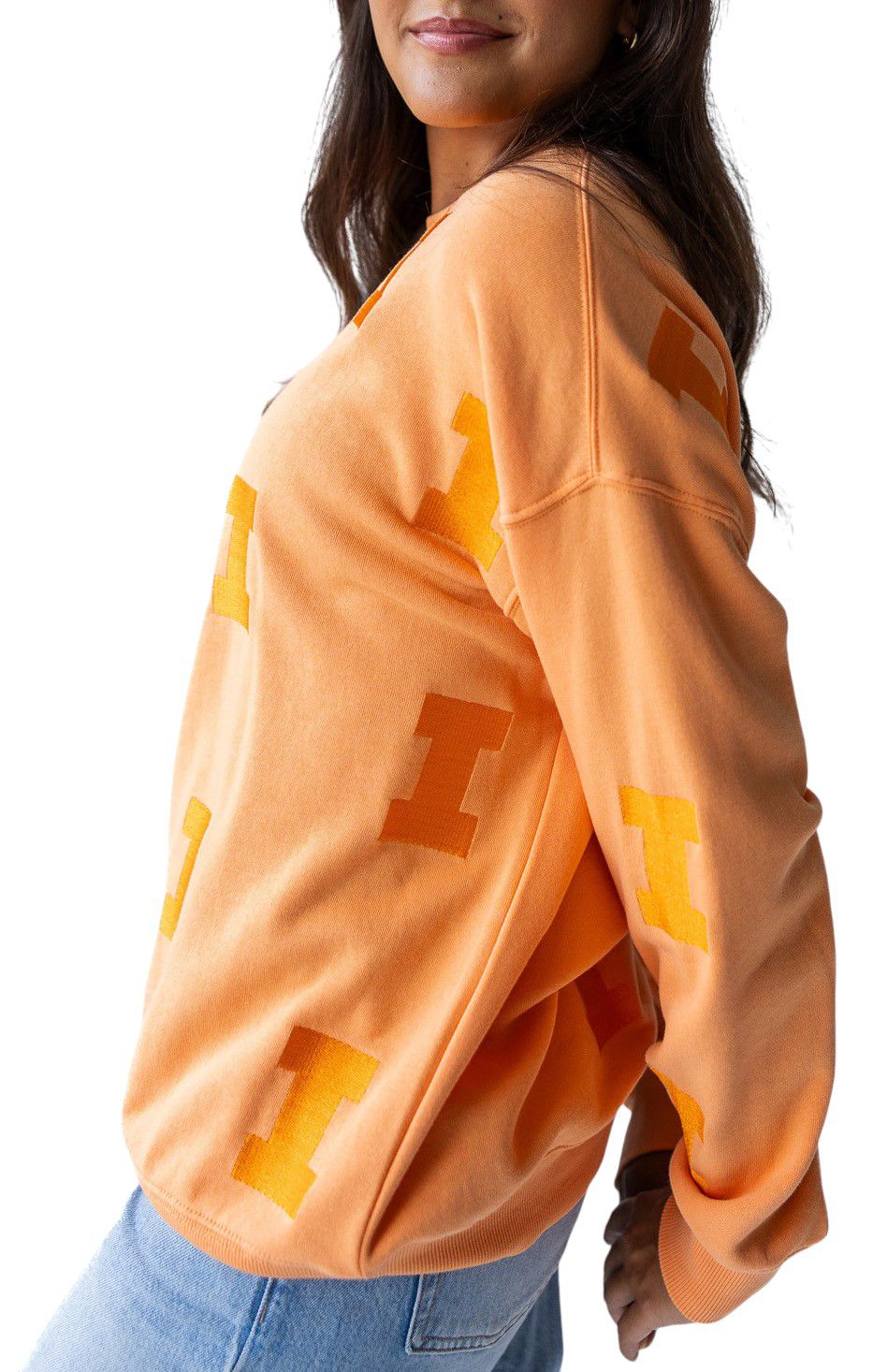 Gameday Social Women's Illinois Fighting Illini Sherbert Lantern Crew Pullover Sweatshirt product image