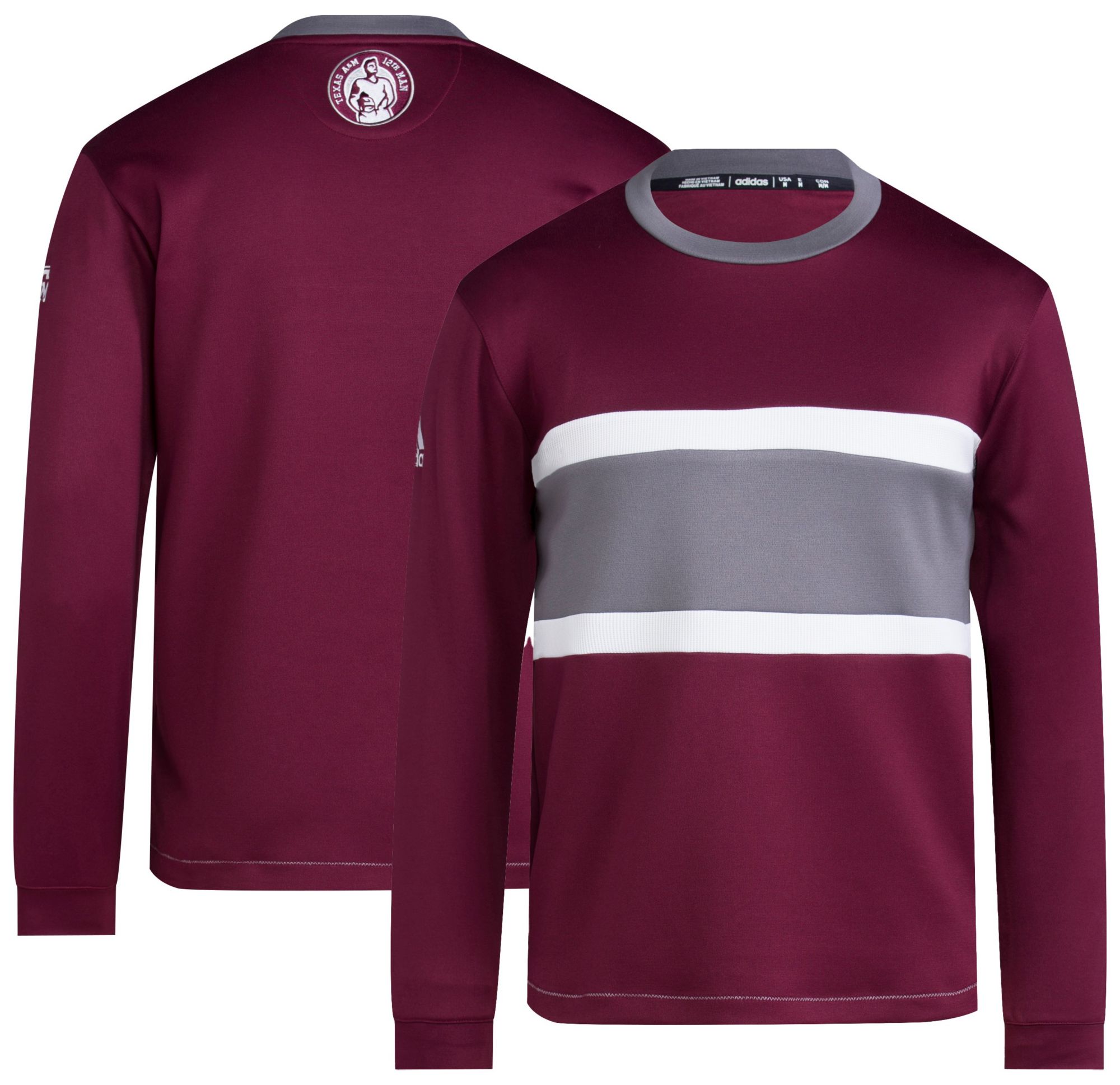 adidas Men's Texas A&M Aggies Maroon 12th Man Pullover Sweatshirt product image