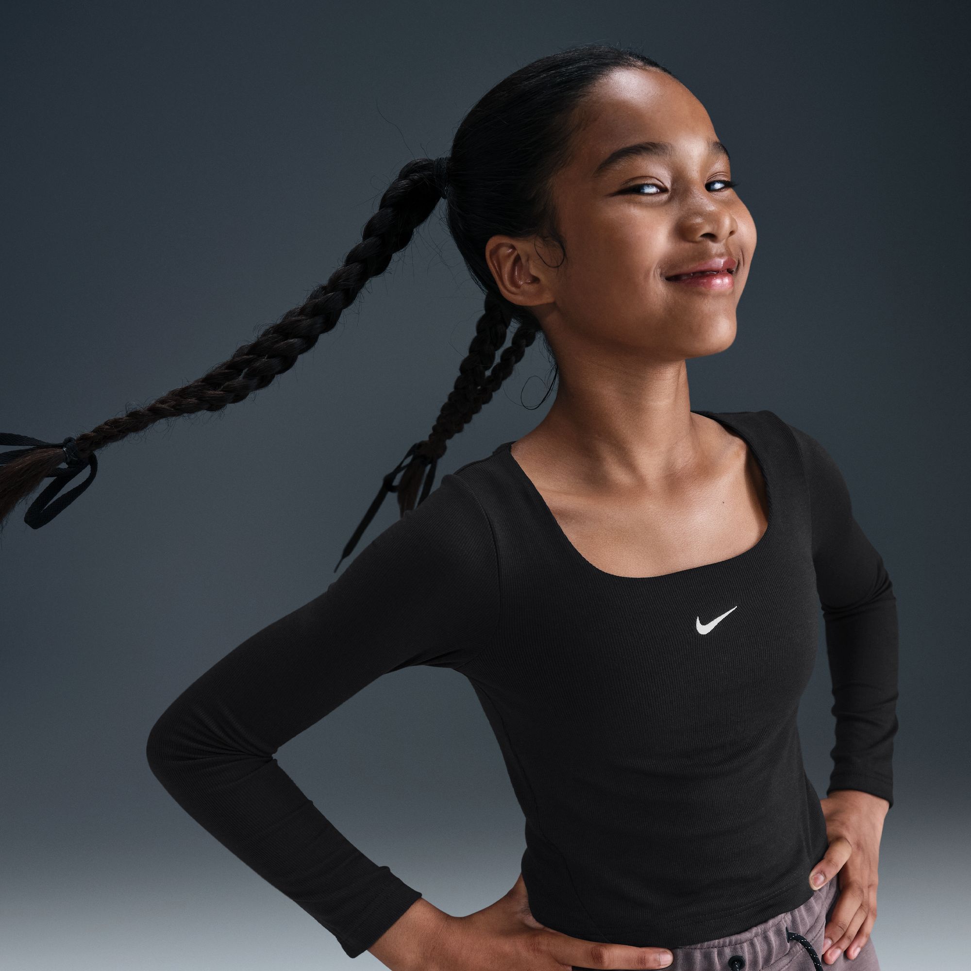 Nike Girls' Sportswear Long Sleeve Square Neck Top product image