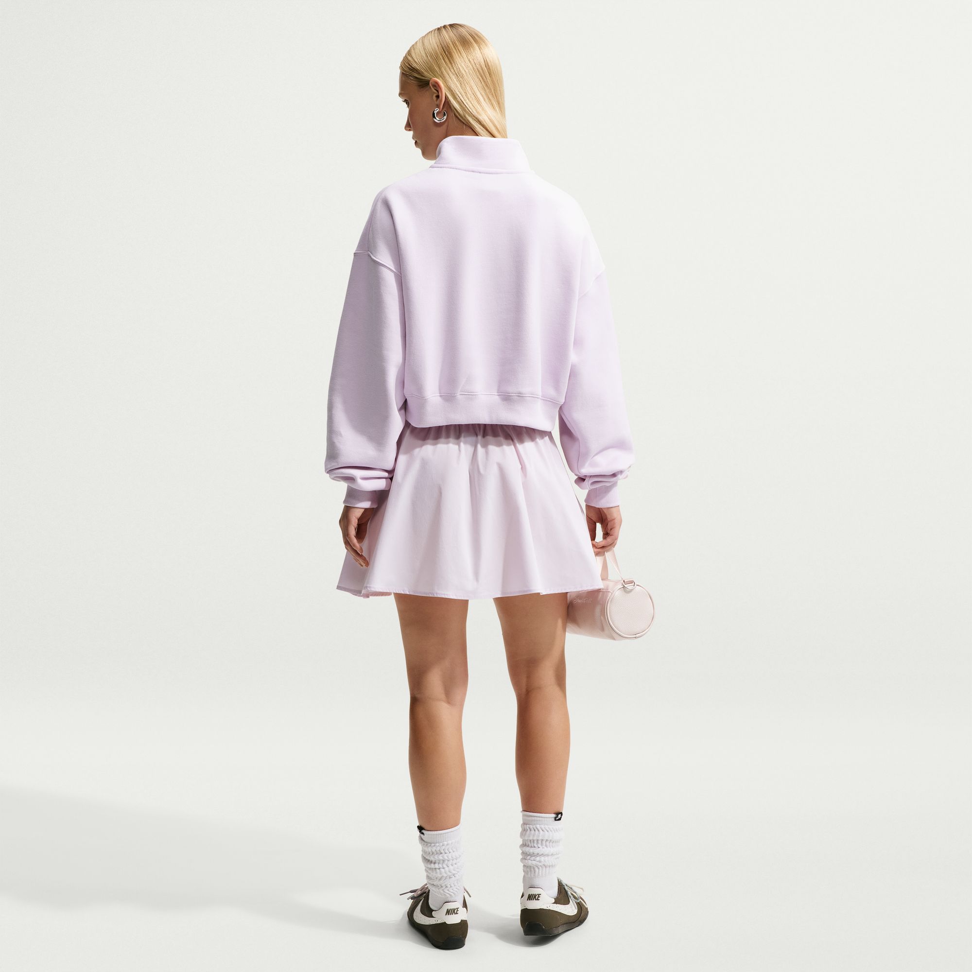 Nike Women's Studio Fleece Medium Weight Oversized 1/4-Zip Cropped Top product image