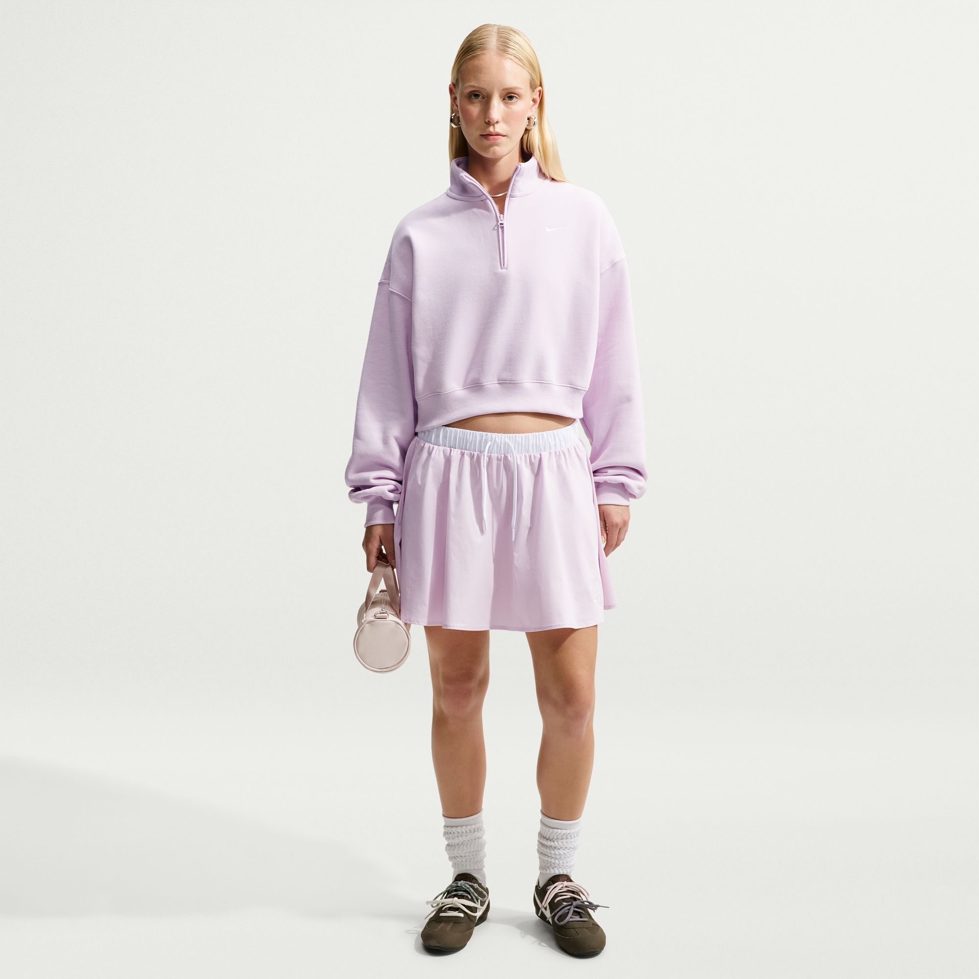 Nike Women's Studio Fleece Medium Weight Oversized 1/4-Zip Cropped Top product image