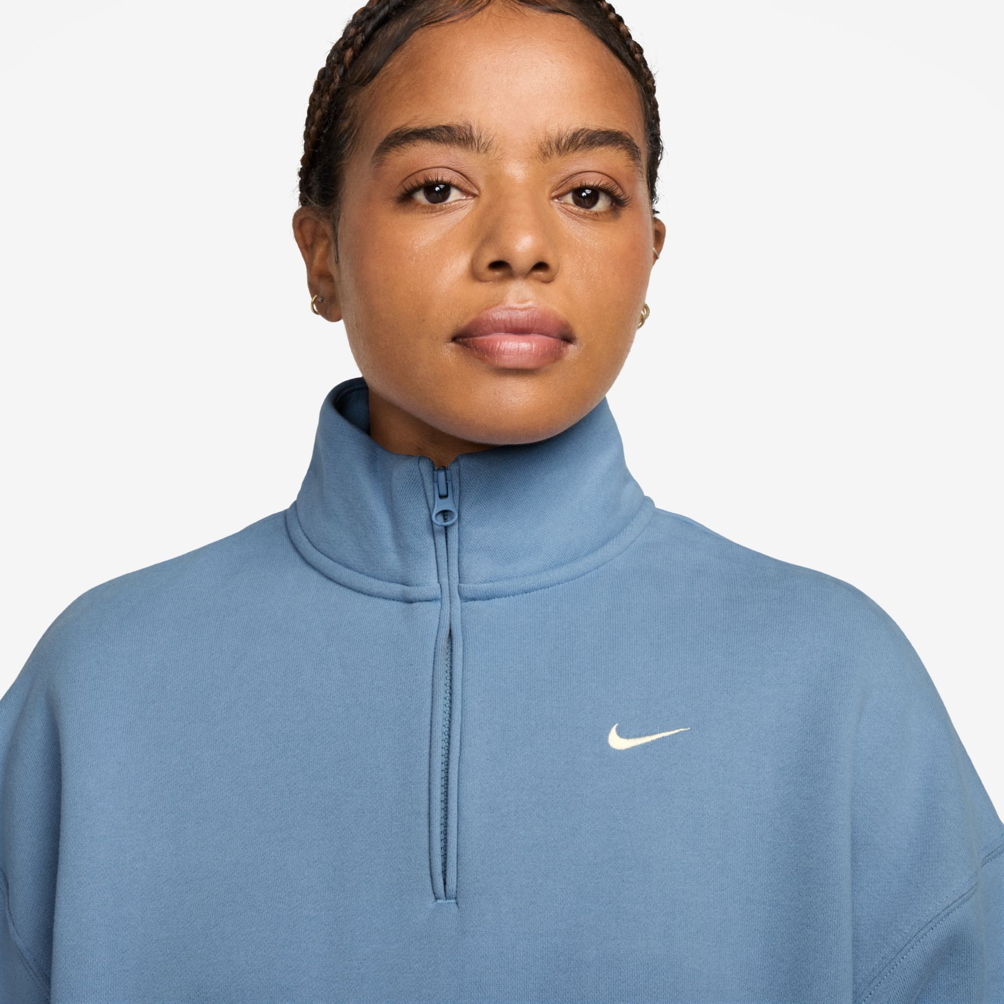 Nike Women's Studio Fleece Oversized 1/4-Zip Cropped Top | Dick's