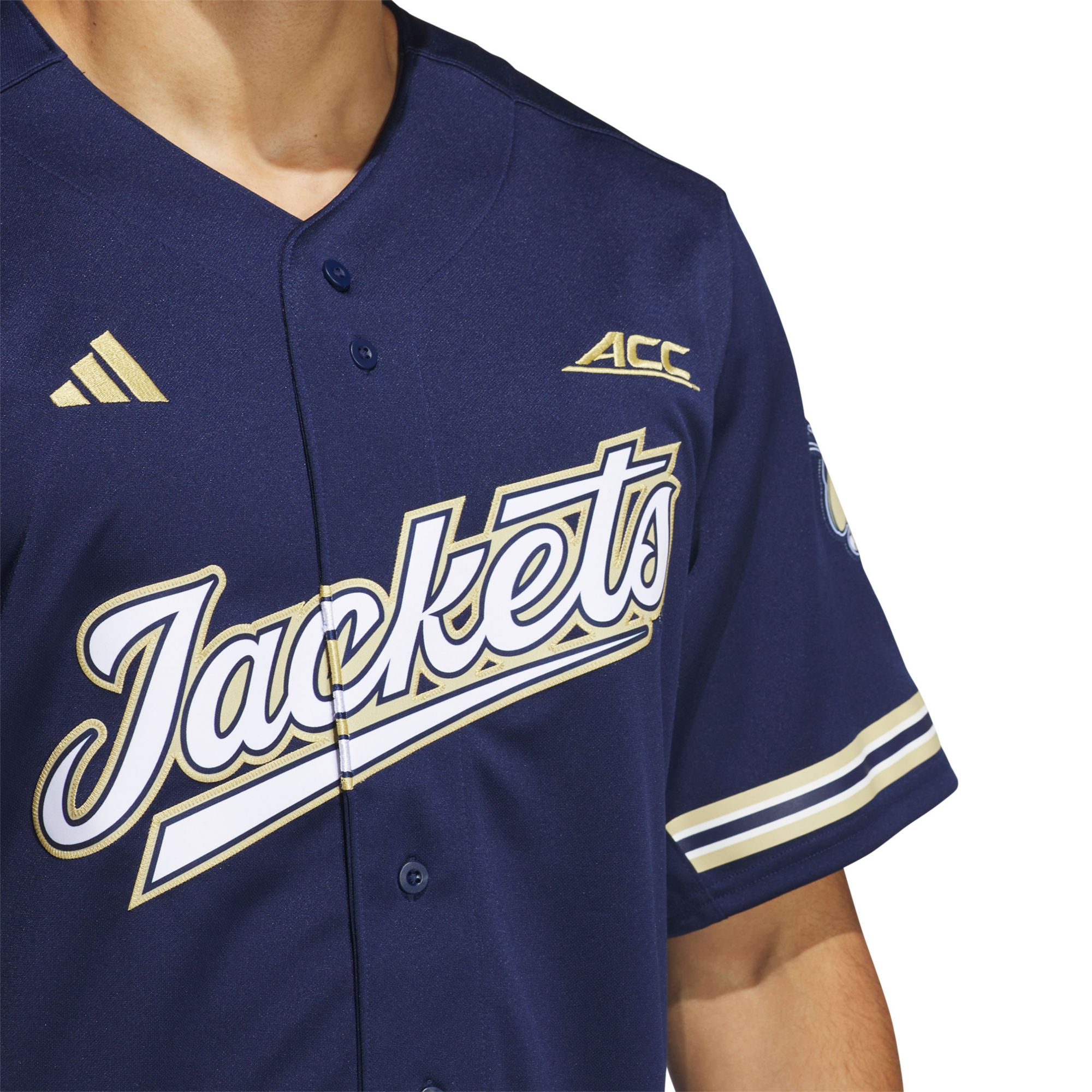 adidas Men's Georgia Tech Yellow Jackets Navy Replica Baseball Jersey product image