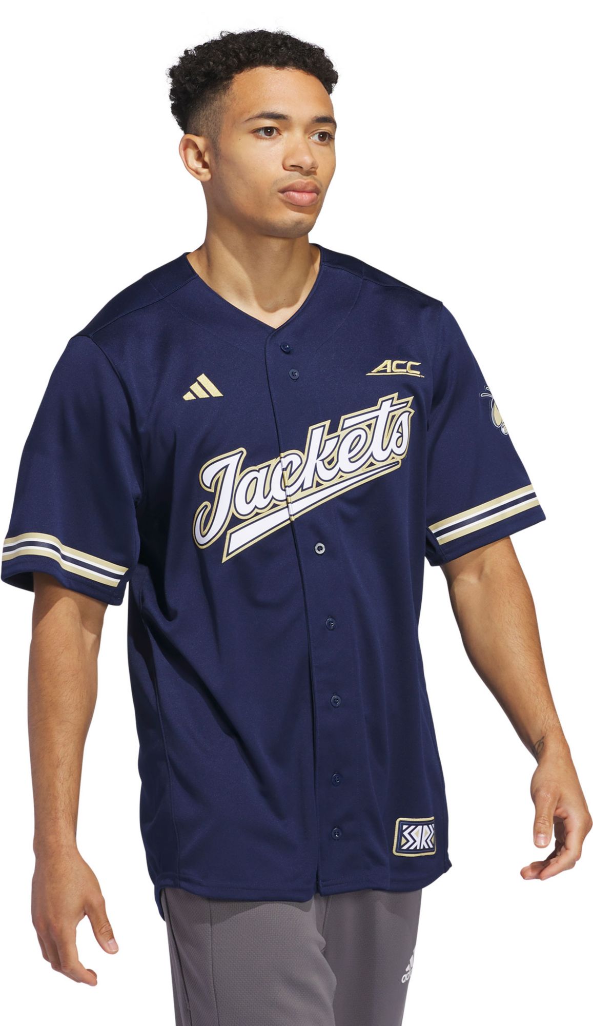 adidas Men's Georgia Tech Yellow Jackets Navy Replica Baseball