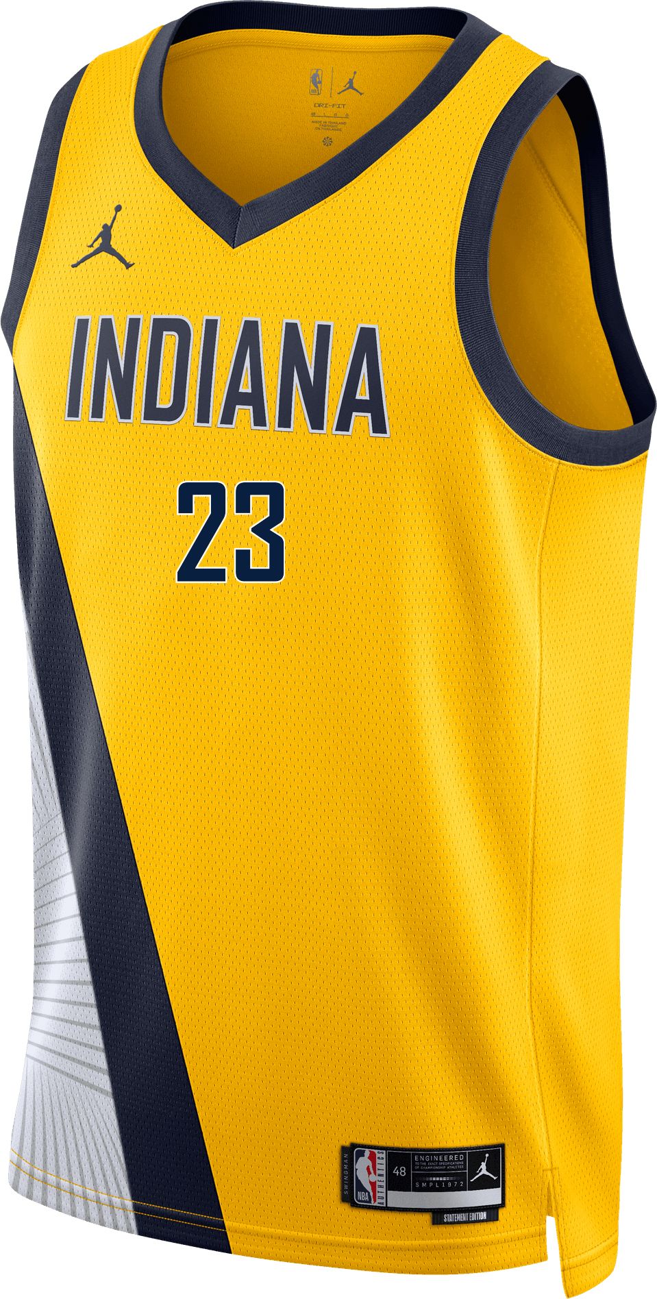 Jordan Adult Indiana Pacers Aaron Nesmith #23 Yellow Statement Jersey product image