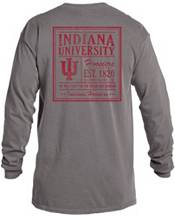 Image One Men's Indiana Hoosiers Grey Vintage Poster Long Sleeve T-Shirt product image