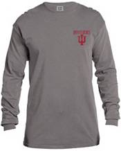 Image One Men's Indiana Hoosiers Grey Vintage Poster Long Sleeve T-Shirt product image