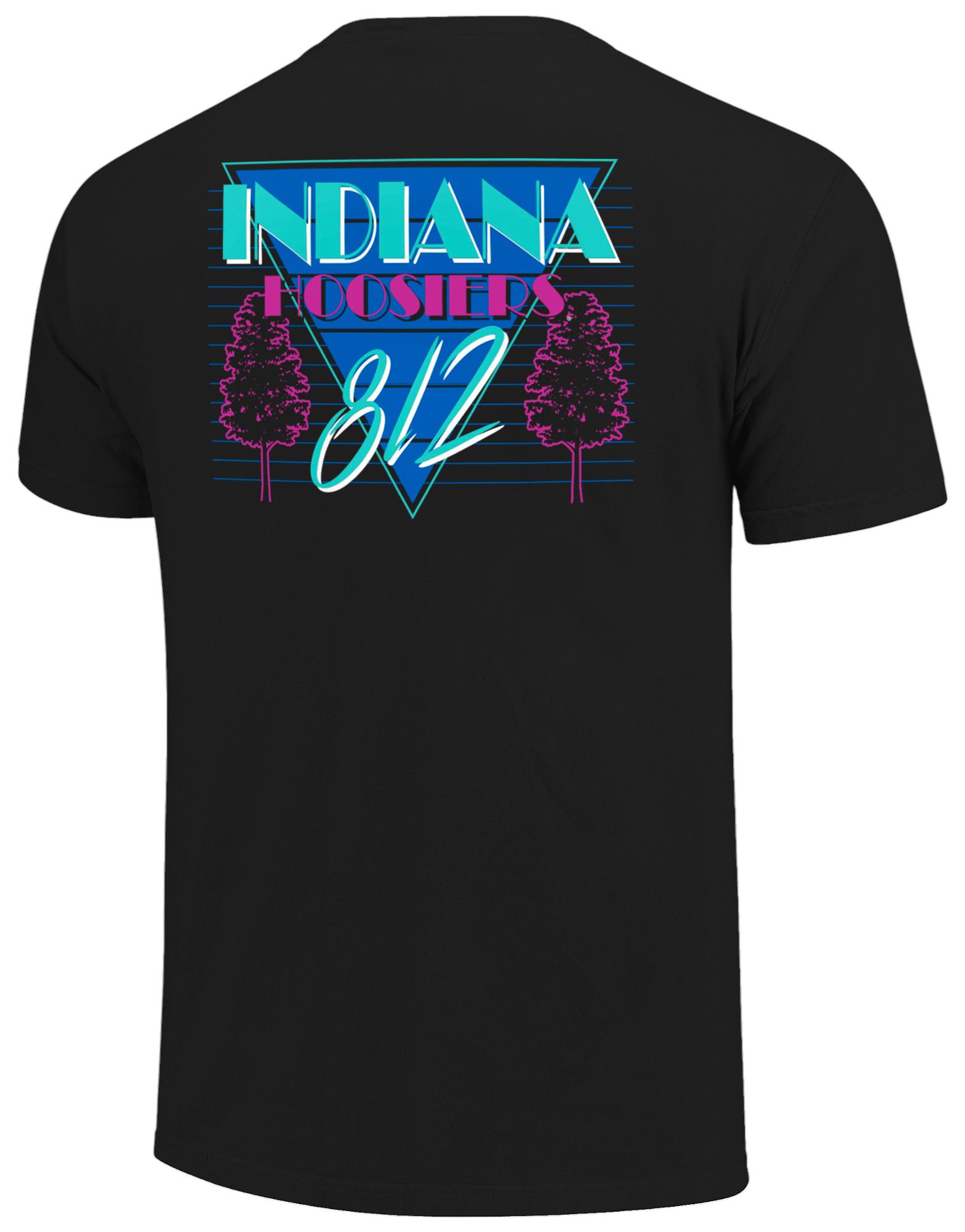 Image One Men's Indiana Hoosiers Black Triangle Logo T-Shirt product image