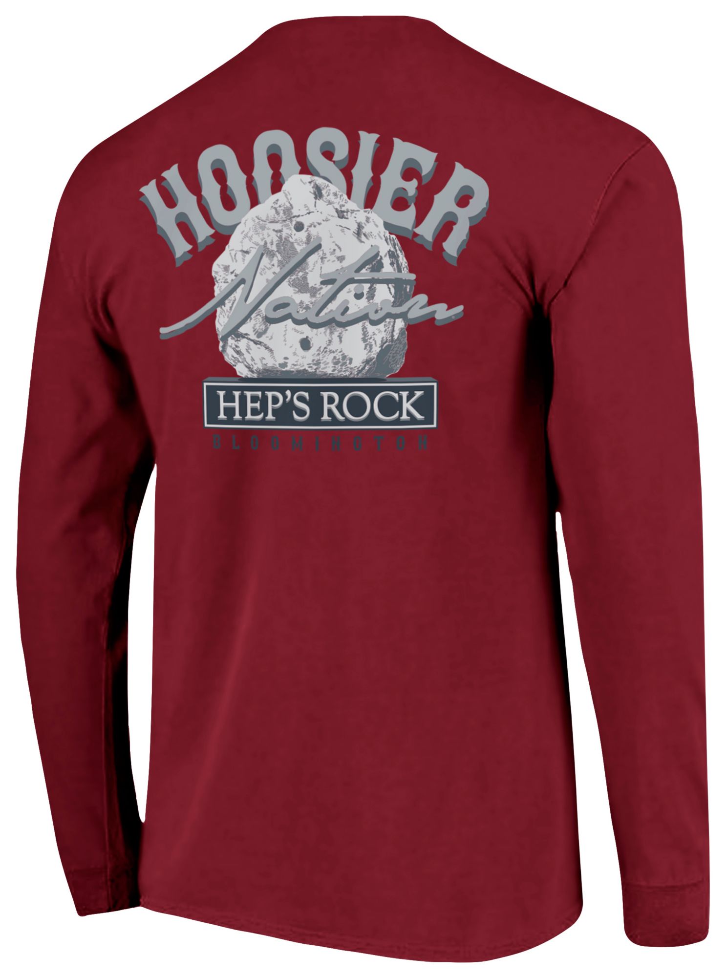 Image One Men's Indiana Hoosiers Cardinal Rustic Long Sleeve T-Shirt product image