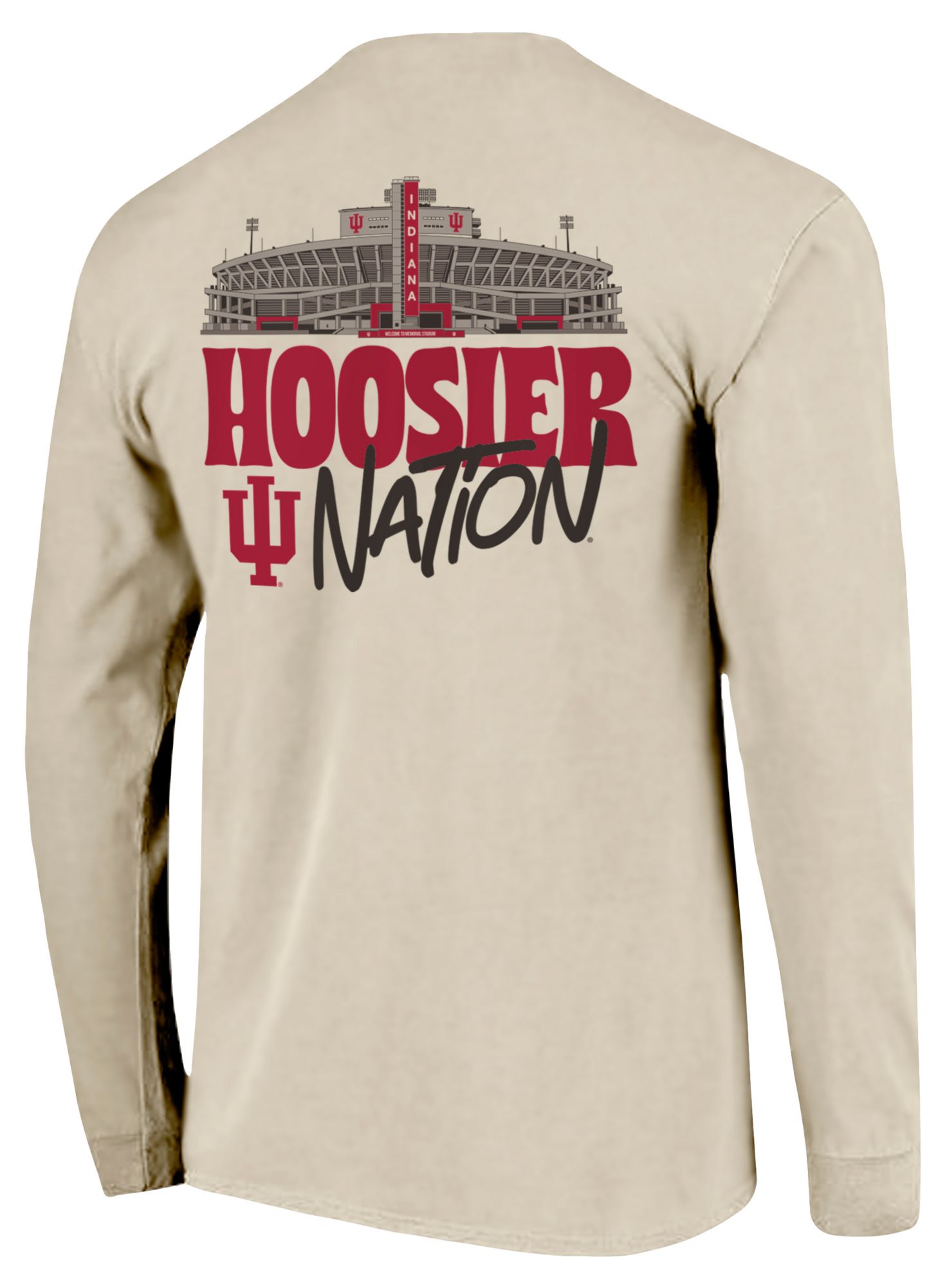 Image One Men's Indiana Hoosiers Ivory Stadium Ball Nation Long Sleeve T-Shirt product image
