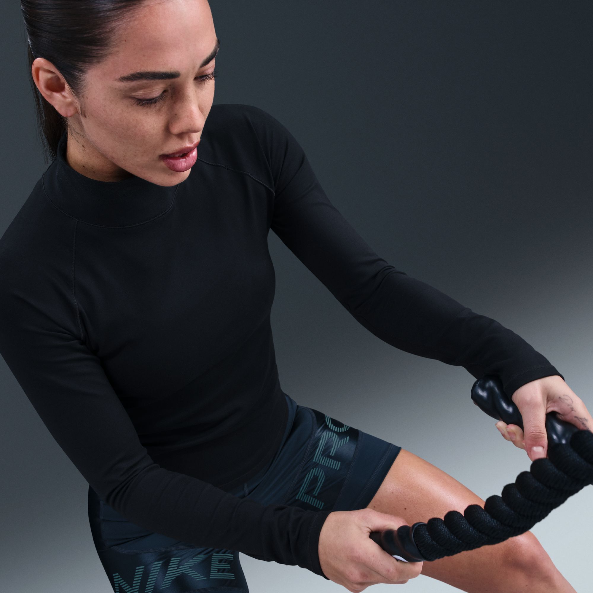 Nike Women's Pro Dri-FIT Fitness Mock-Neck Long-Sleeve Top product image