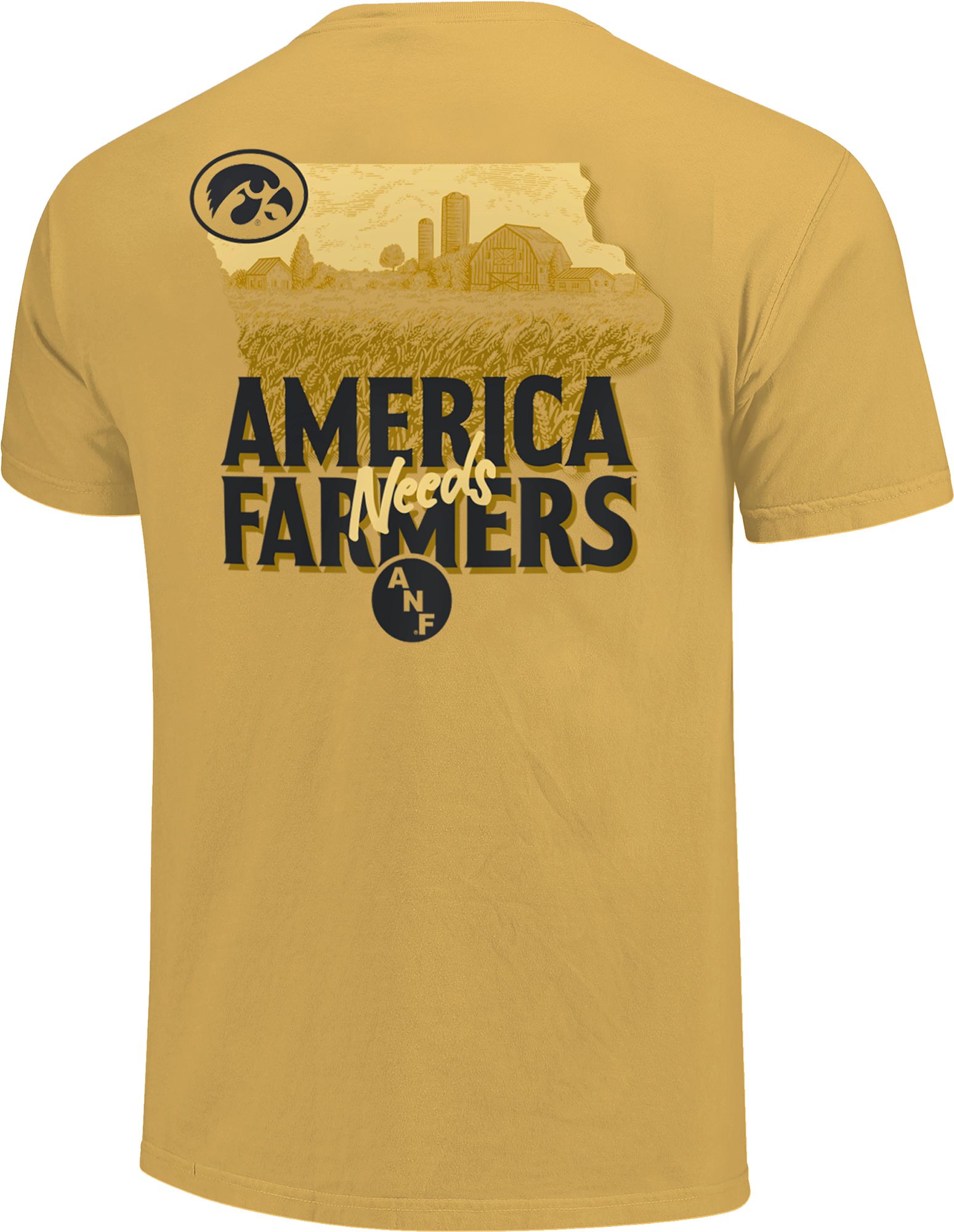 Image One Men's Iowa Hawkeyes Mustard Farm Comfort T-Shirt product image