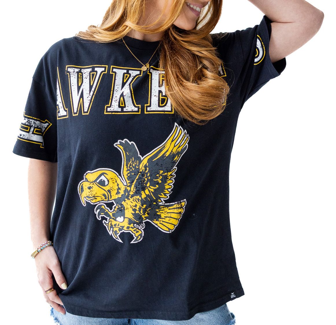 Gameday Social Women's Iowa Hawkeyes Washed Black The Band Short Sleeve T-Shirt product image