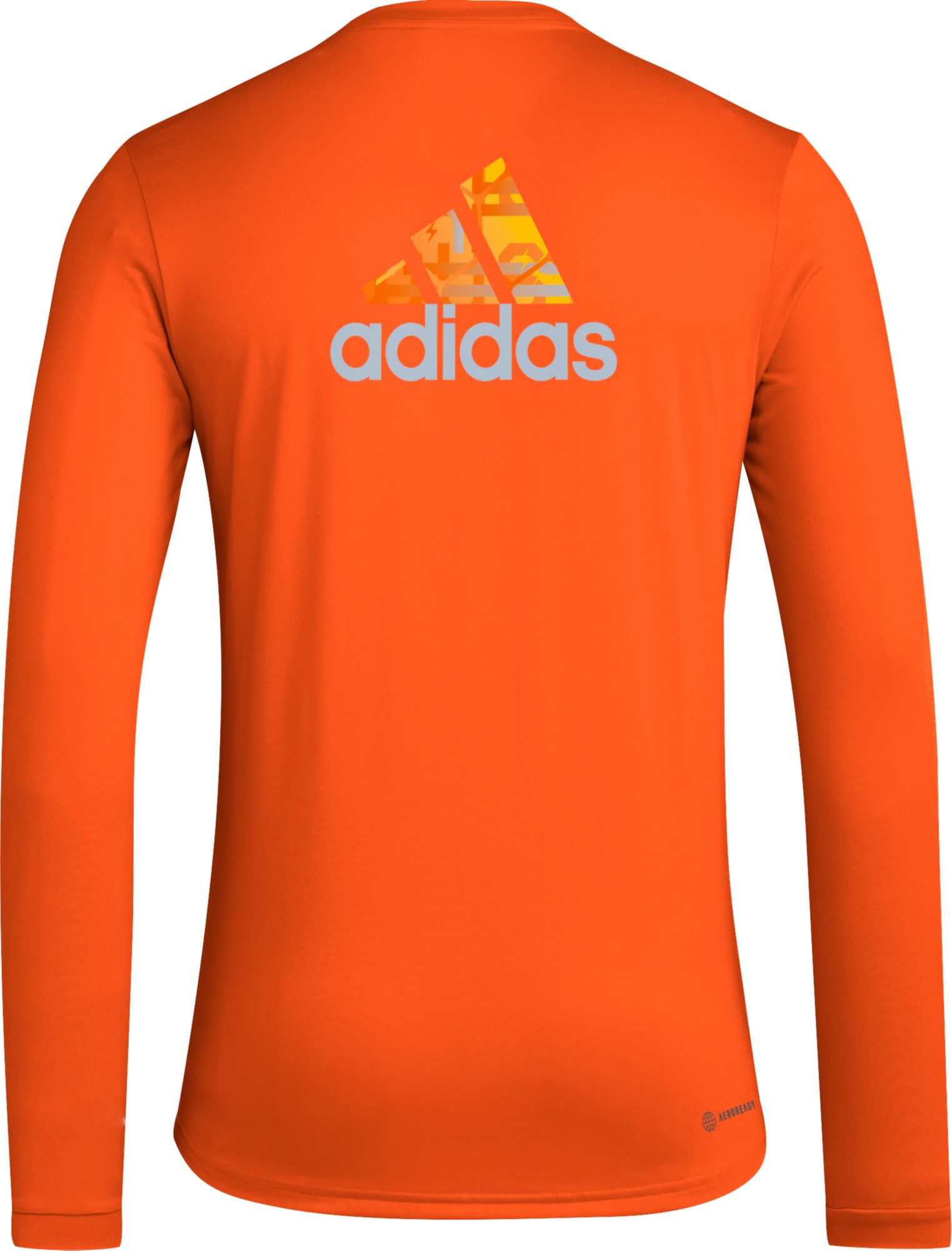 adidas Adult Houston Dynamo 2024 Local Pop Orange Long Sleeve Shirt