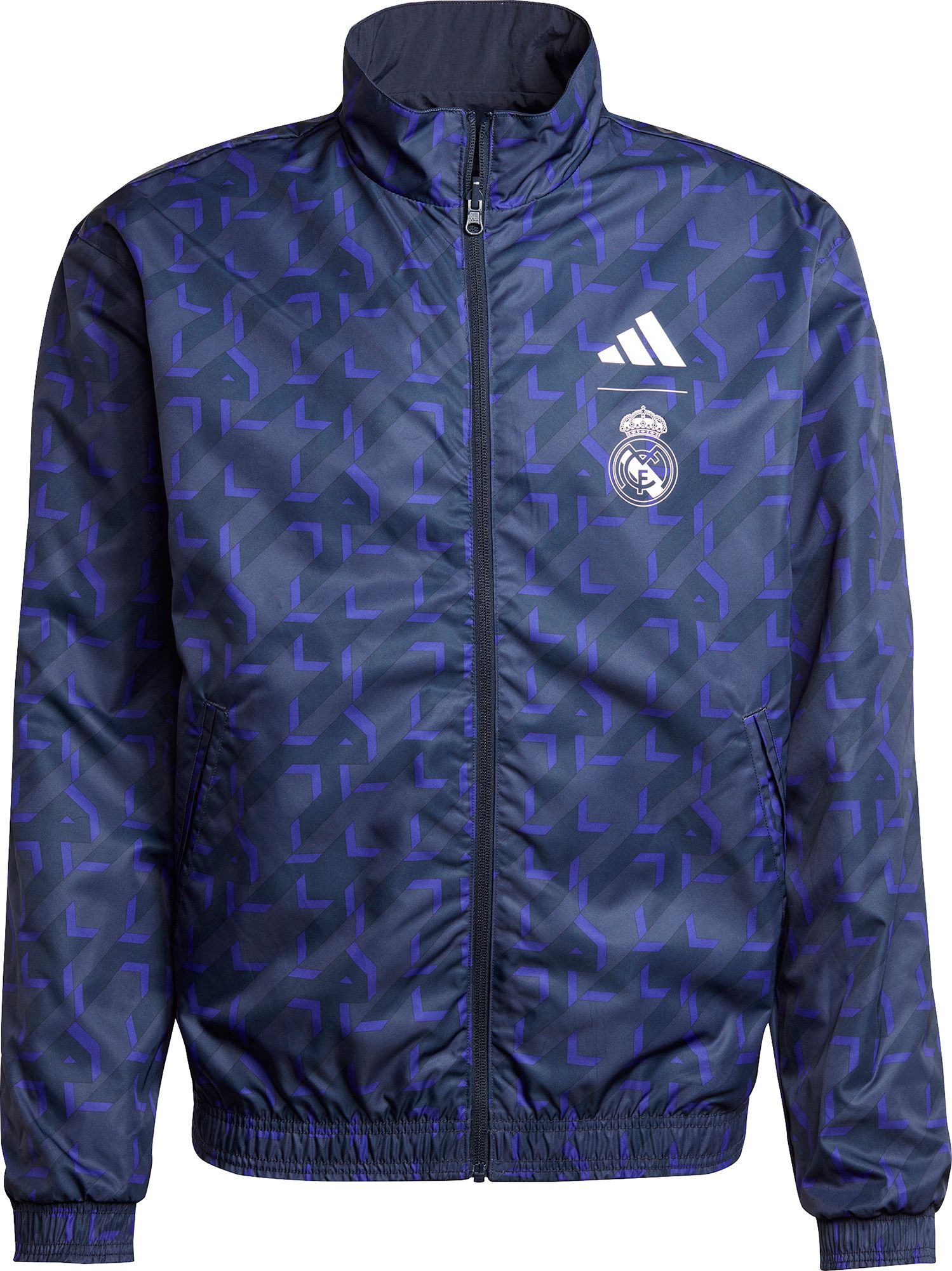 adidas Adult Real Madrid 2024 Navy Anthem Jacket