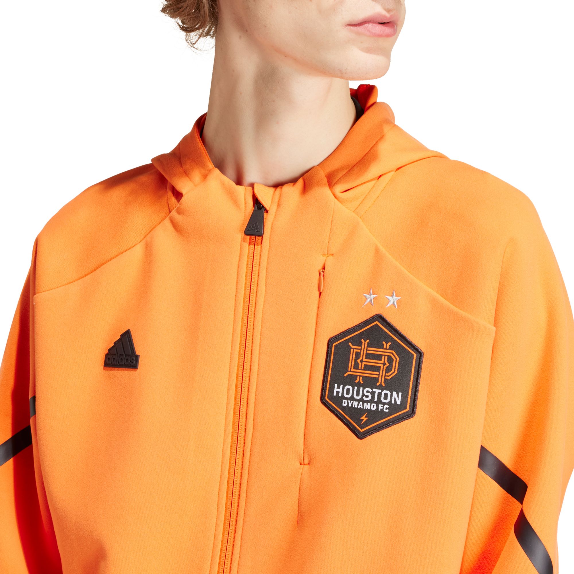 adidas Adult Houston Dynamo 2024 Orange Prematch Anthem Jacket product image