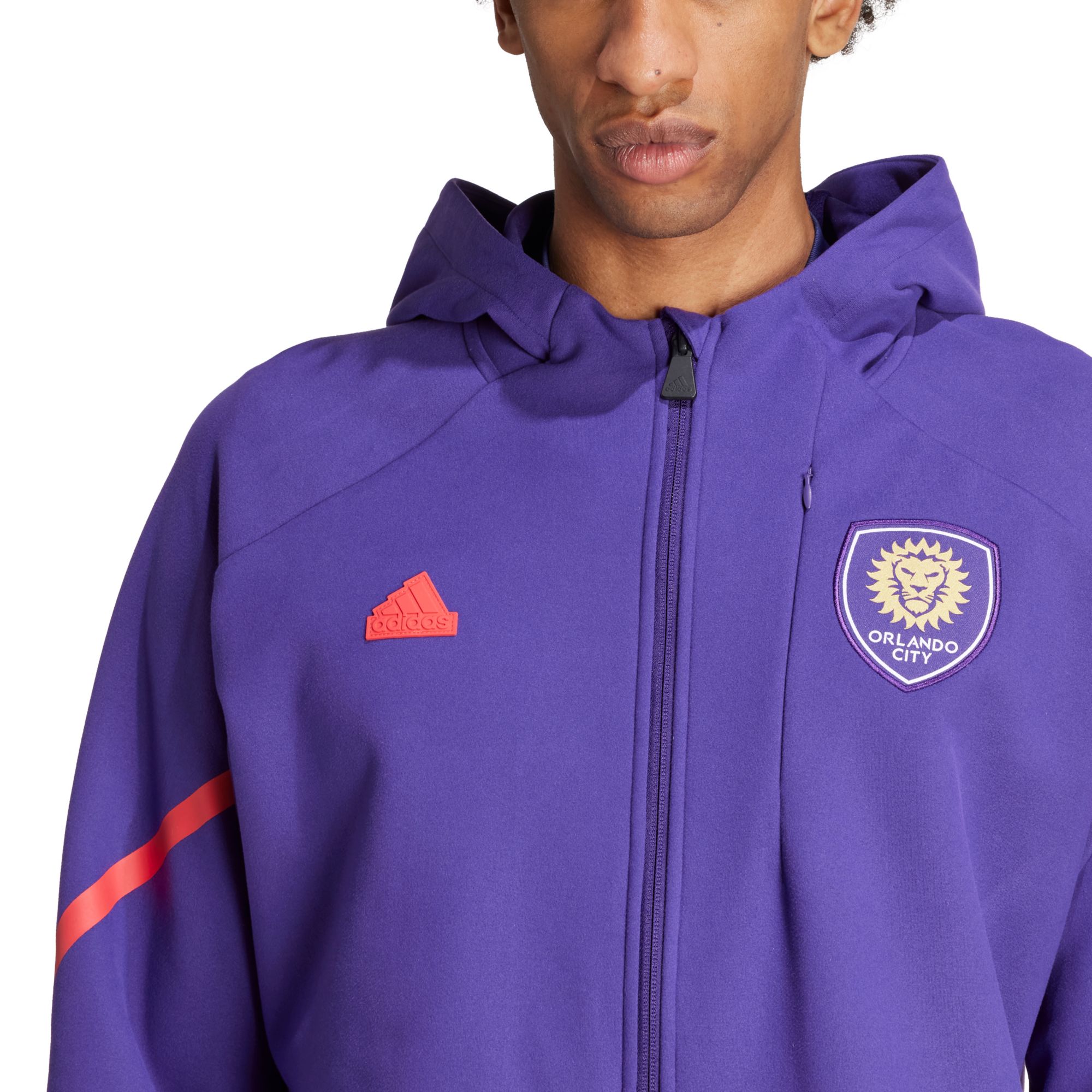 adidas Adult Orlando City 2024 Purple Prematch Anthem Jacket