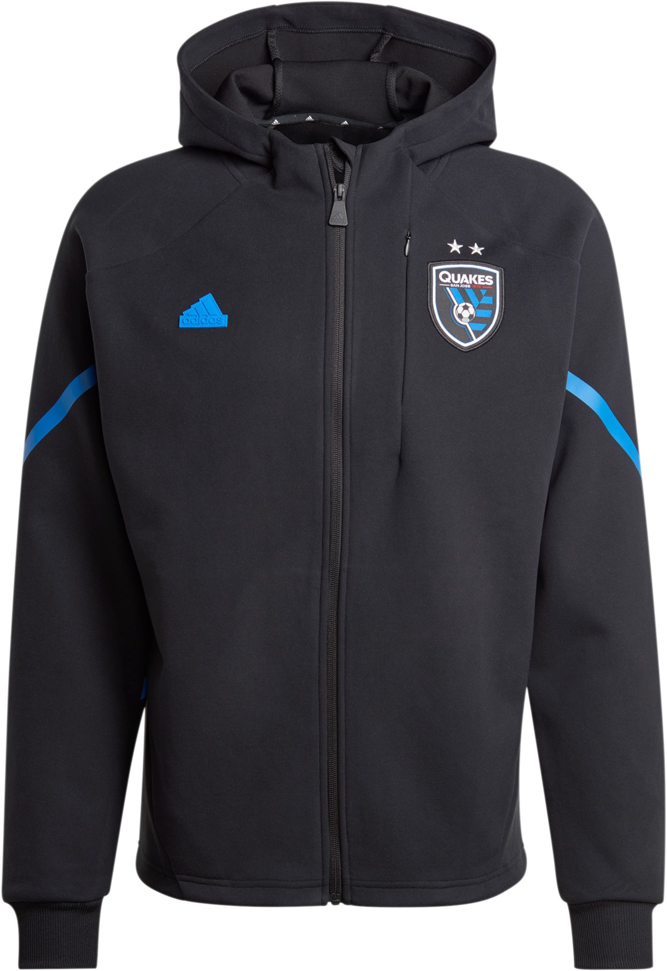 adidas Adult San Jose Earthquakes 2024 Black Prematch Anthem Jacket product image