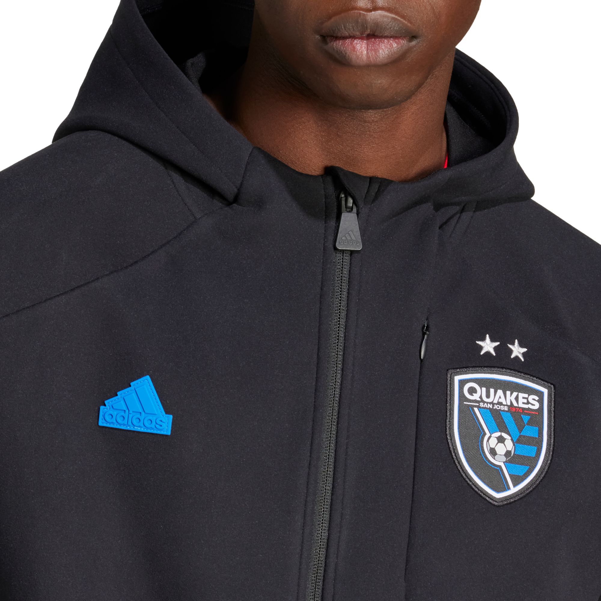 adidas Adult San Jose Earthquakes 2024 Black Prematch Anthem Jacket product image