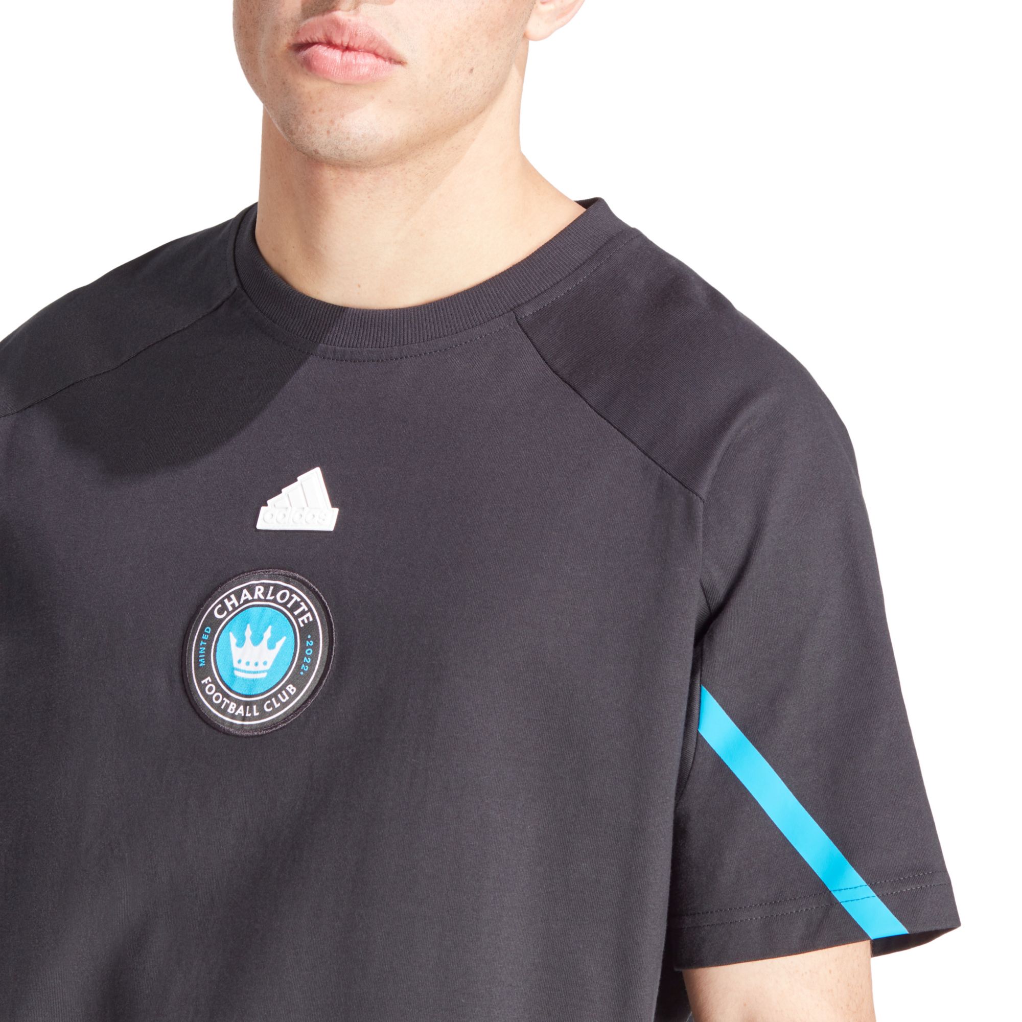 adidas Adult Charlotte FC 2024 Travel Black T-Shirt product image