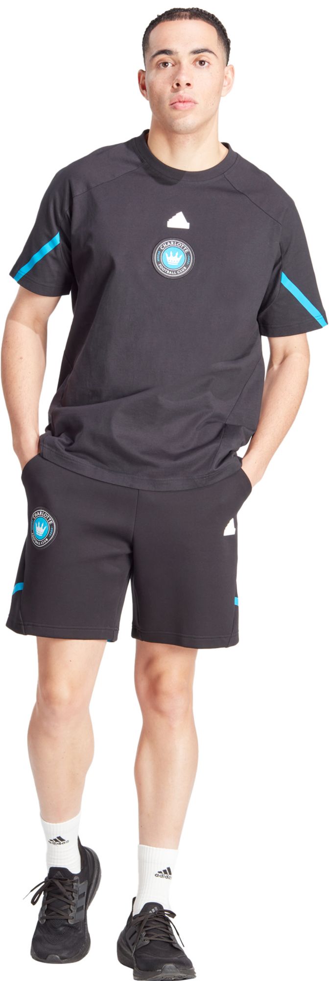 adidas Adult Charlotte FC 2024 Travel Black T-Shirt product image