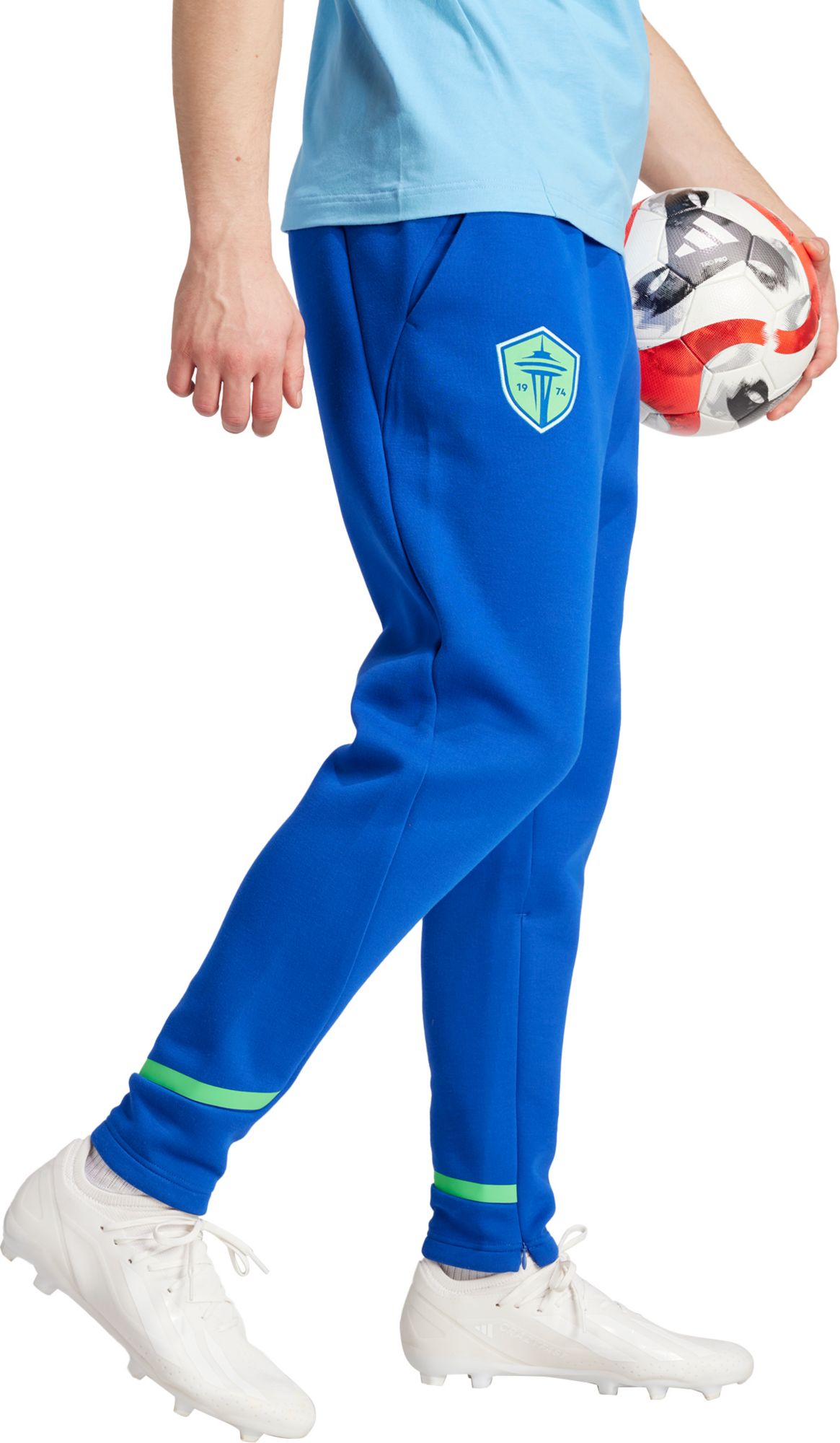 adidas Men's Seattle Sounders 2024 Travel Blue Pants product image
