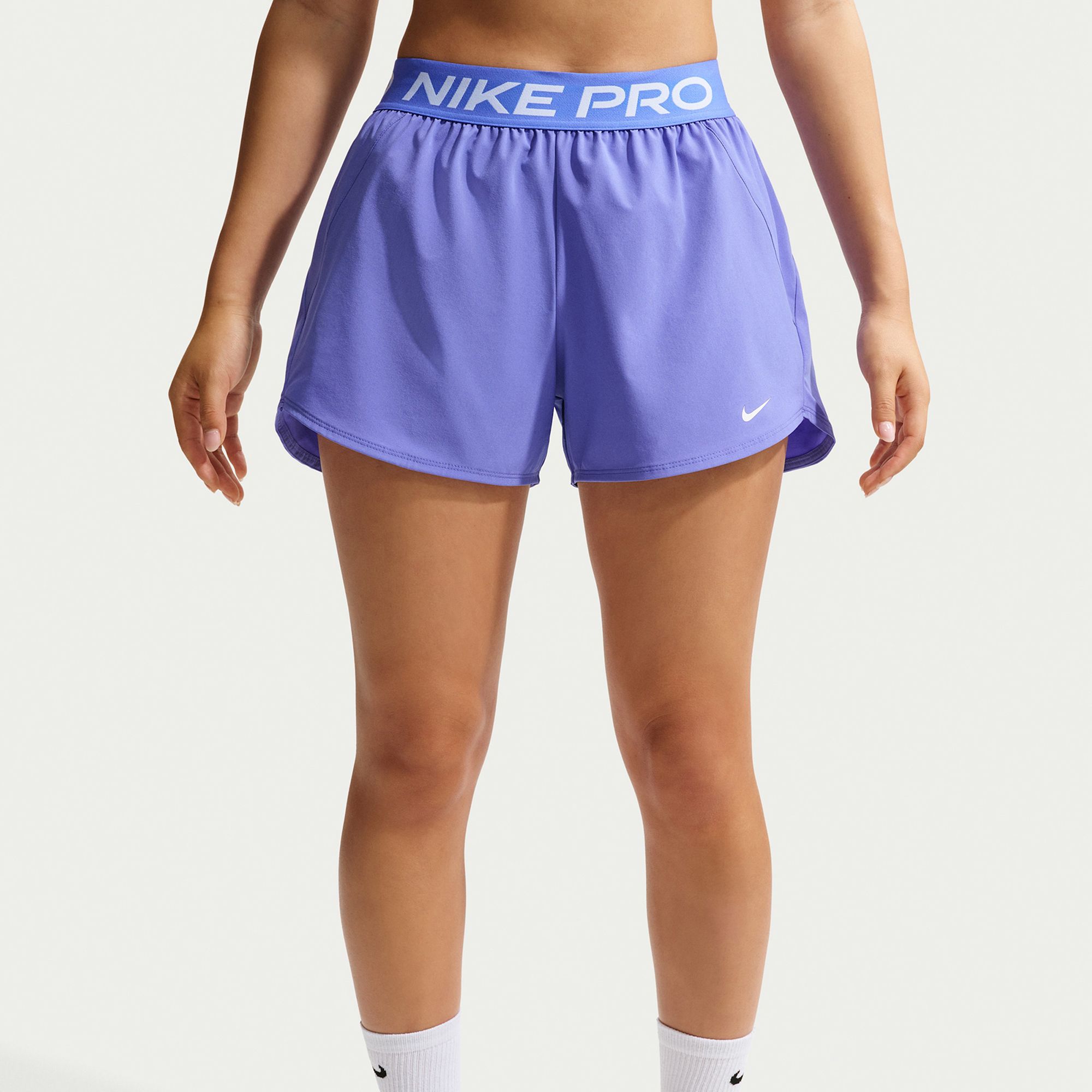 Nike Women's Pro Dri-FIT Mid-Rise Brief-Lined 3" Woven Shorts product image