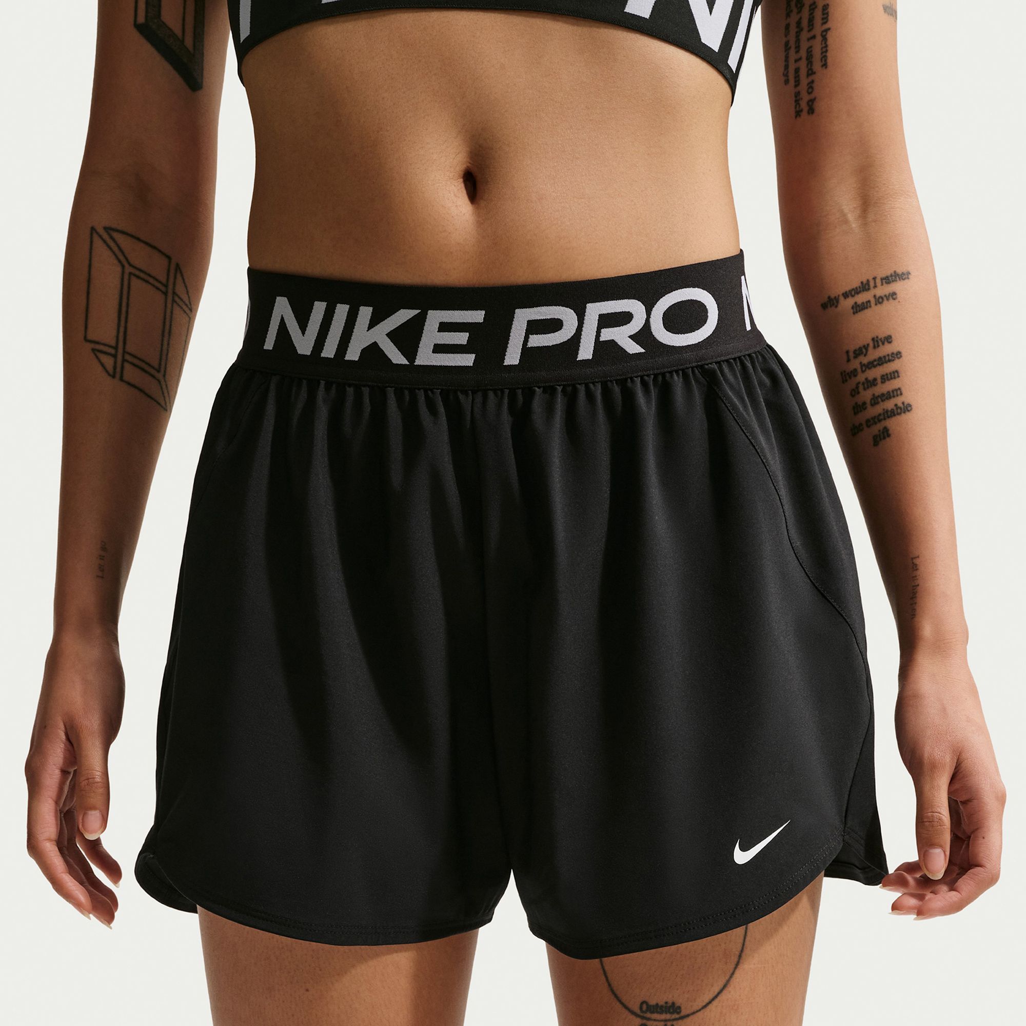 Nike Women's Pro Dri-FIT Mid-Rise Brief-Lined 3" Woven Shorts product image