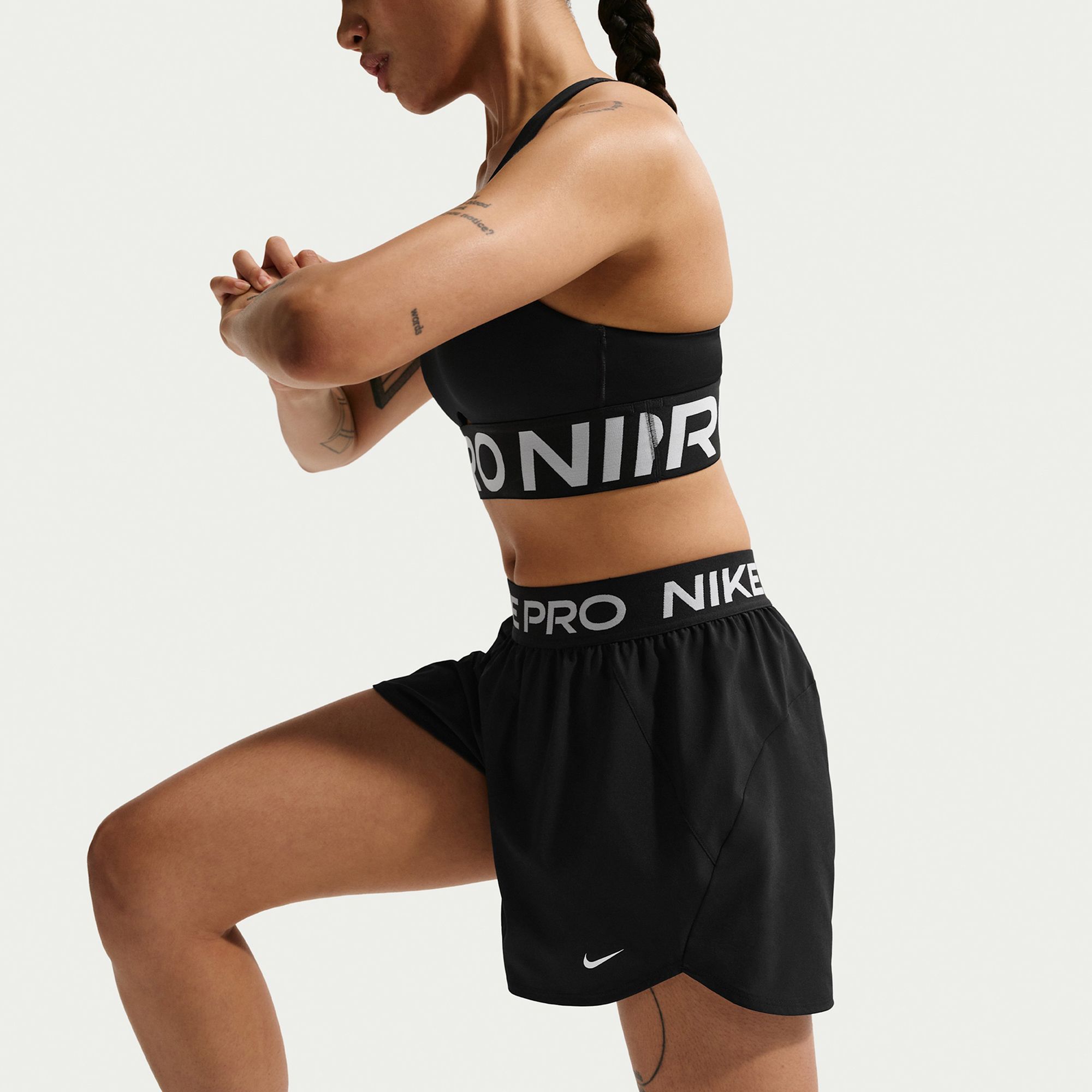 Nike Women's Pro Dri-FIT Mid-Rise Brief-Lined 3" Woven Shorts product image