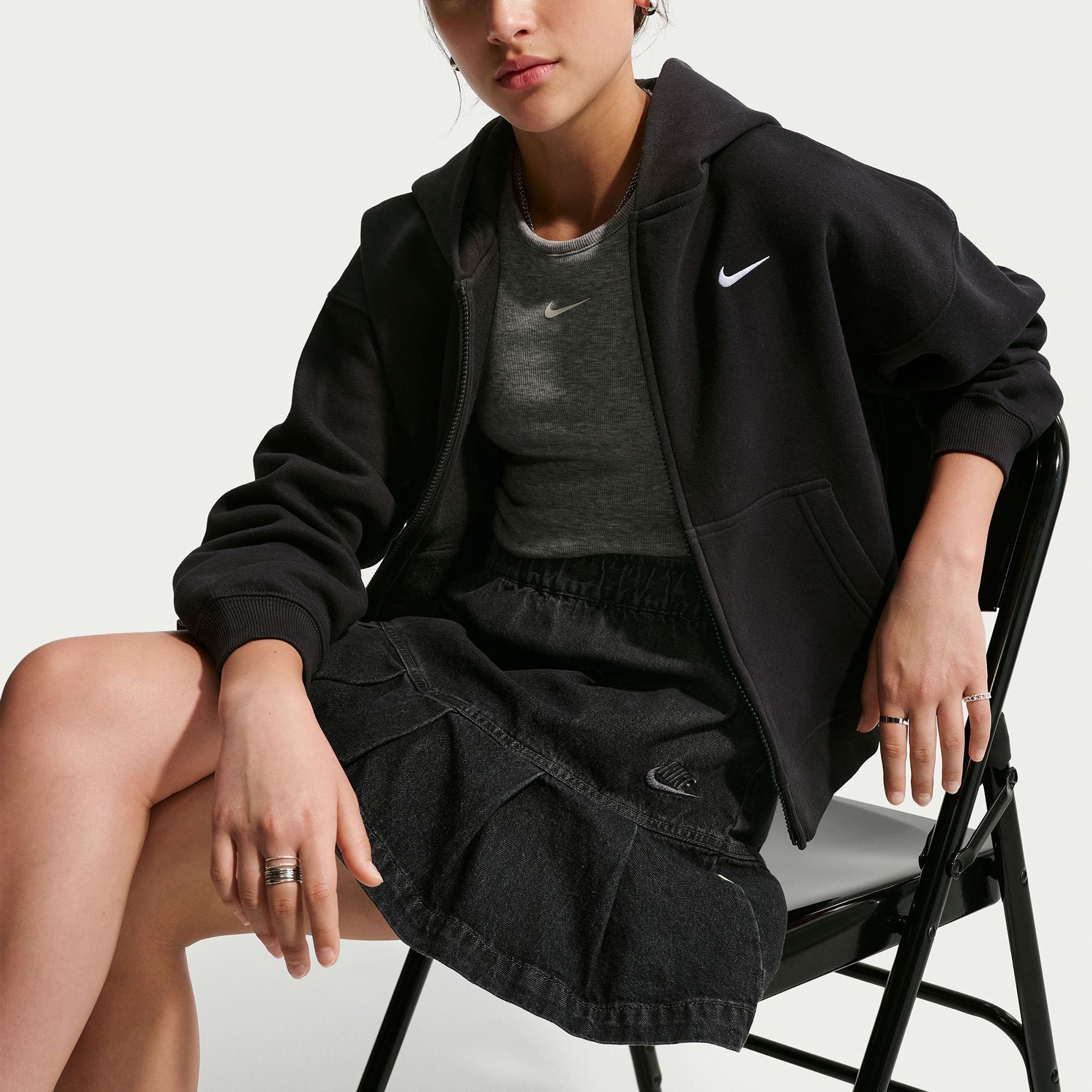 Nike Girls' Denim Pleated Skirt product image