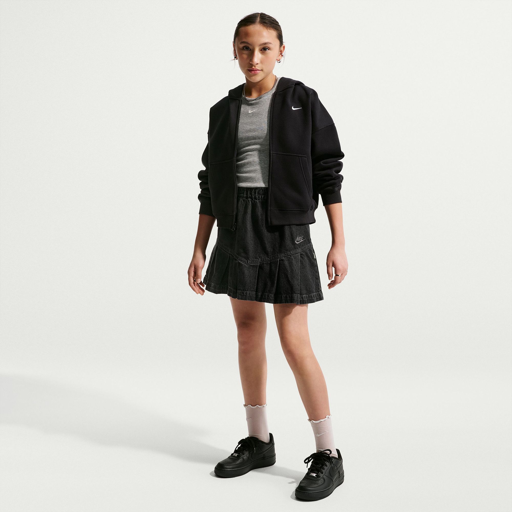 Nike Girls' Denim Pleated Skirt product image