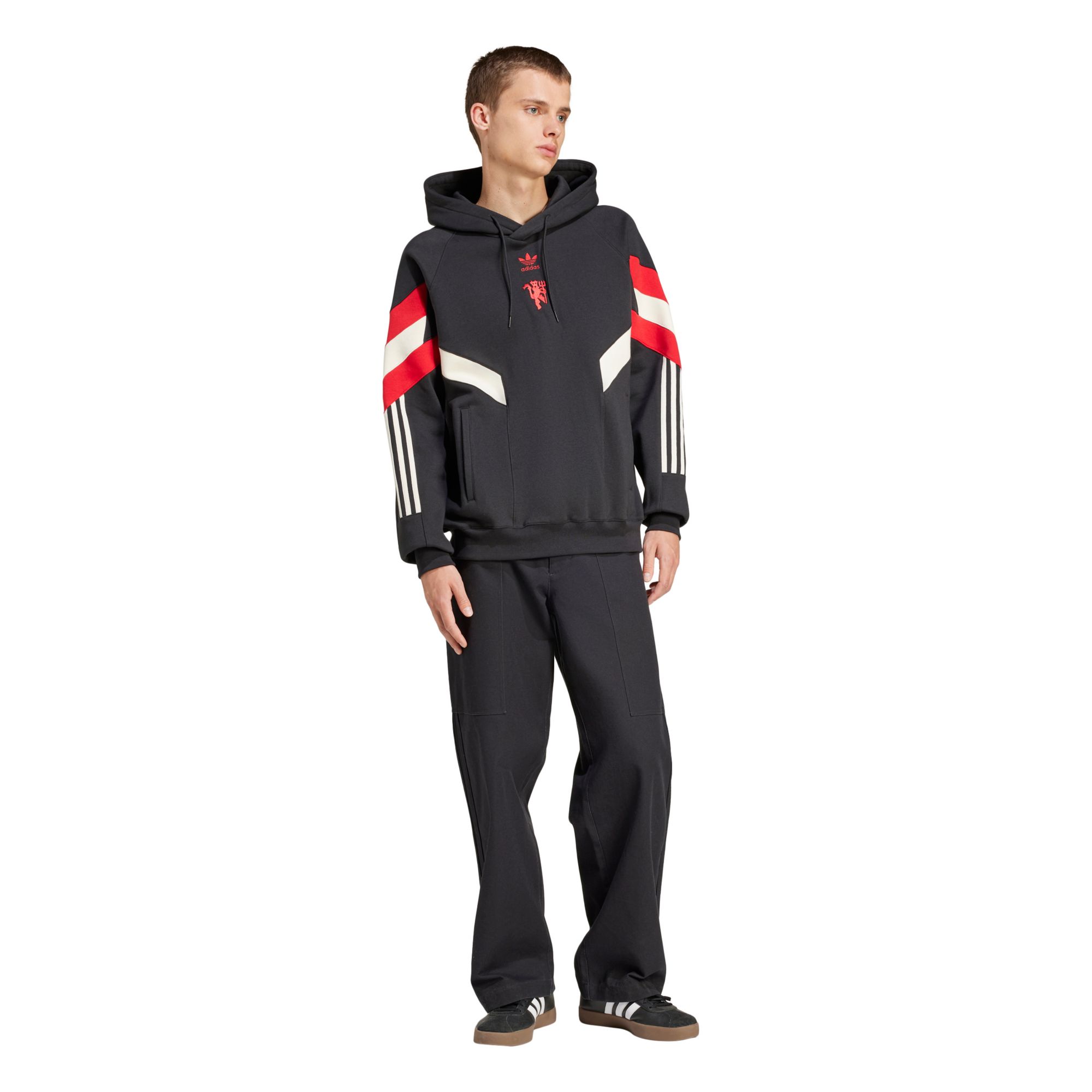 adidas Adult Manchester United 2024 Lifestyler Black Pullover Hoodie product image