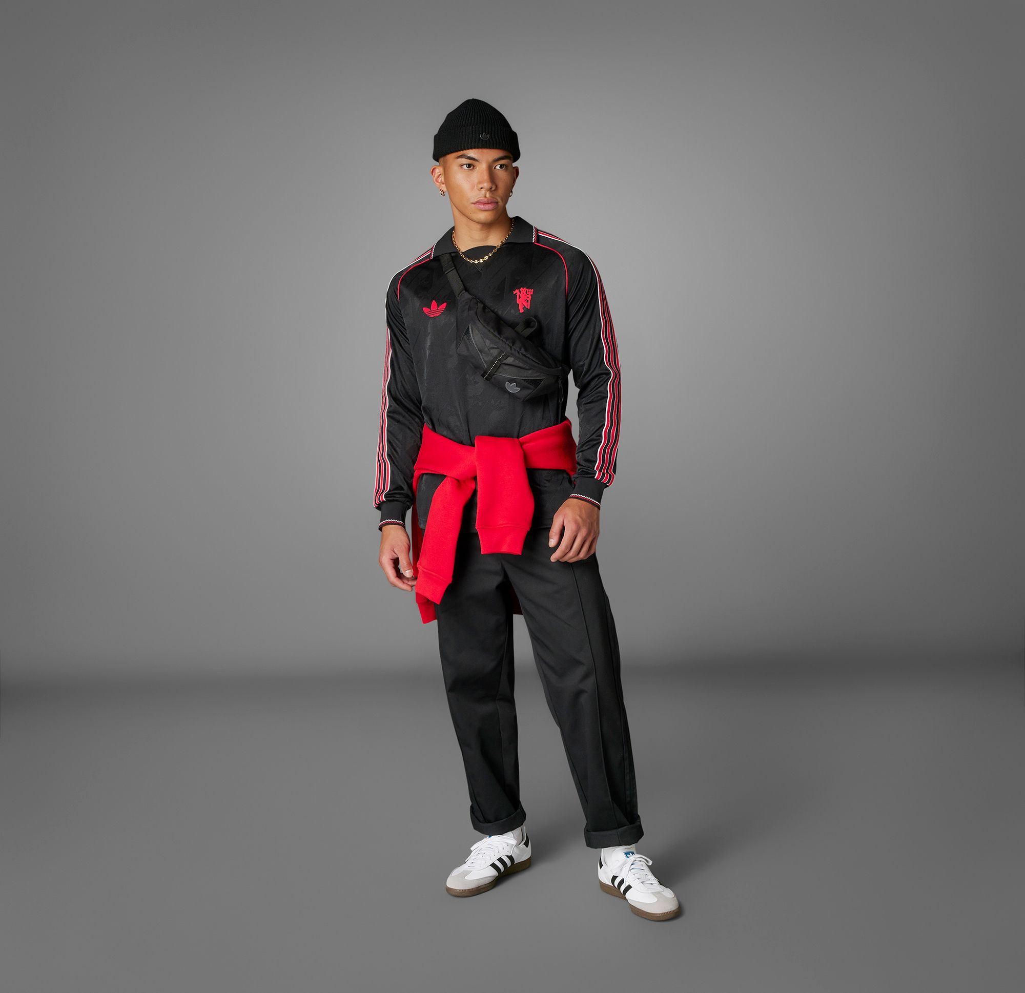 adidas Adult Manchester United 2024 Lifestyler Black Long Sleeve Jersey product image