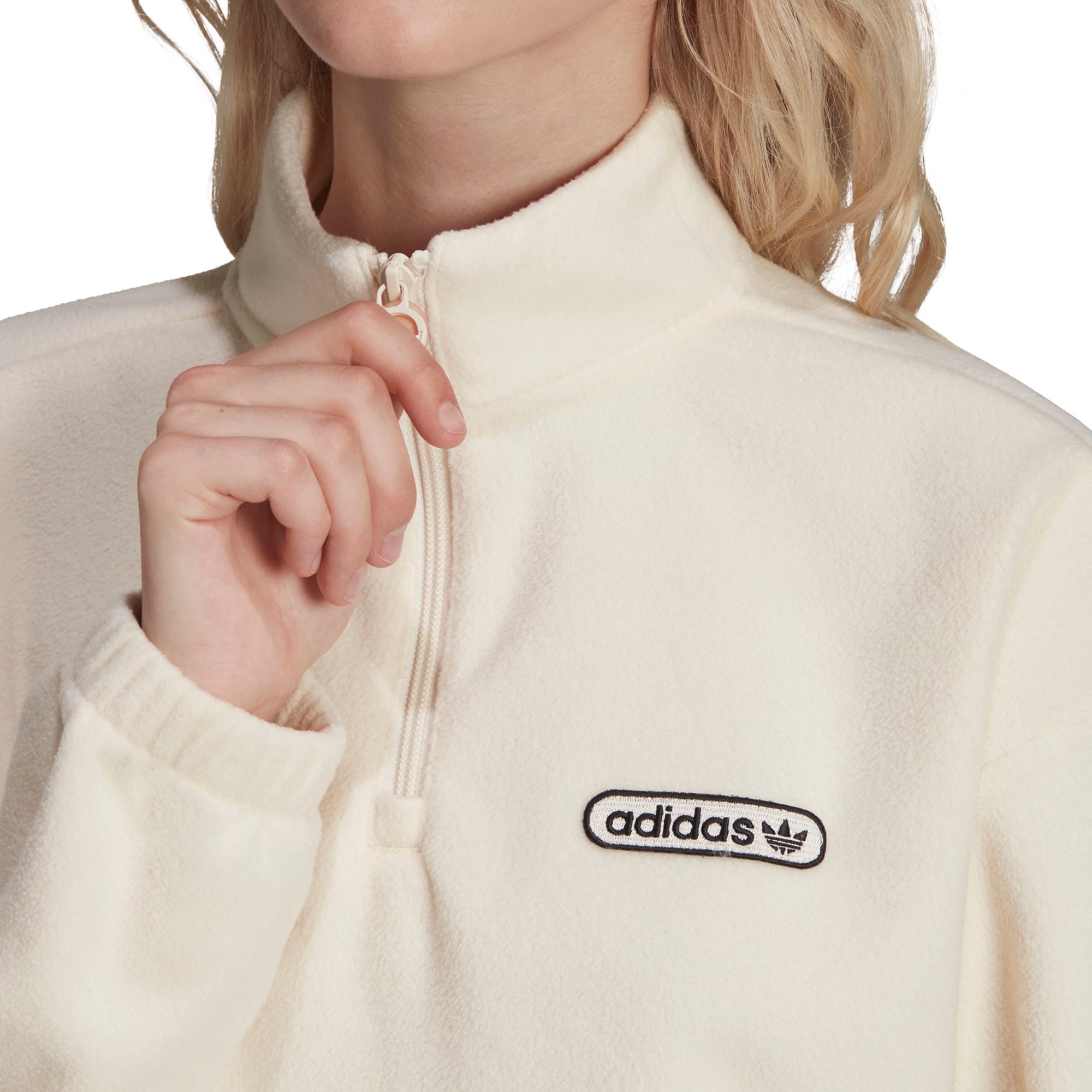 adidas Originals Women's Retro Luxury 1/4 Zip Cropped Sweater product image