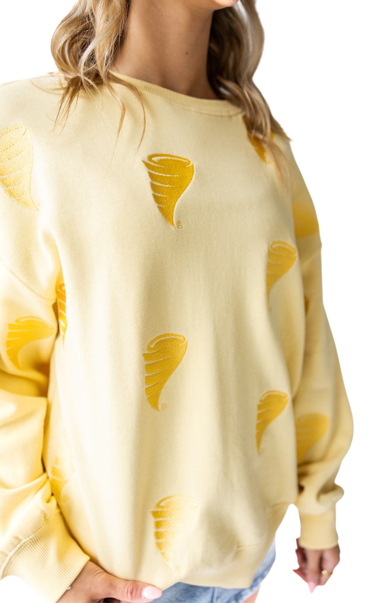 Gameday Social Women's Iowa State Cyclones Pale Yellow Lantern Crew Pullover Sweatshirt product image