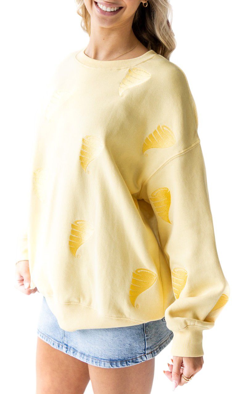 Gameday Social Women's Iowa State Cyclones Pale Yellow Lantern Crew Pullover Sweatshirt product image