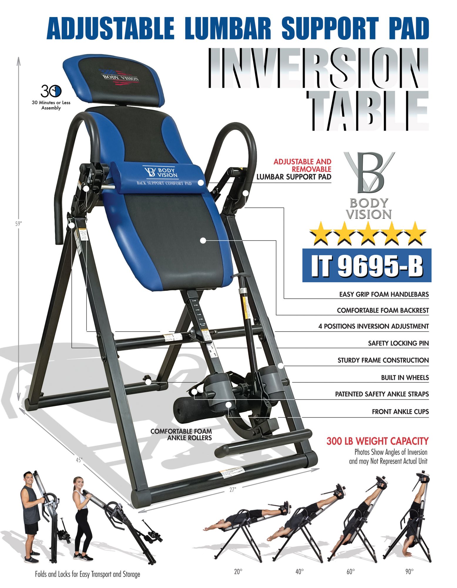 Body Vision Deluxe Inversion Table