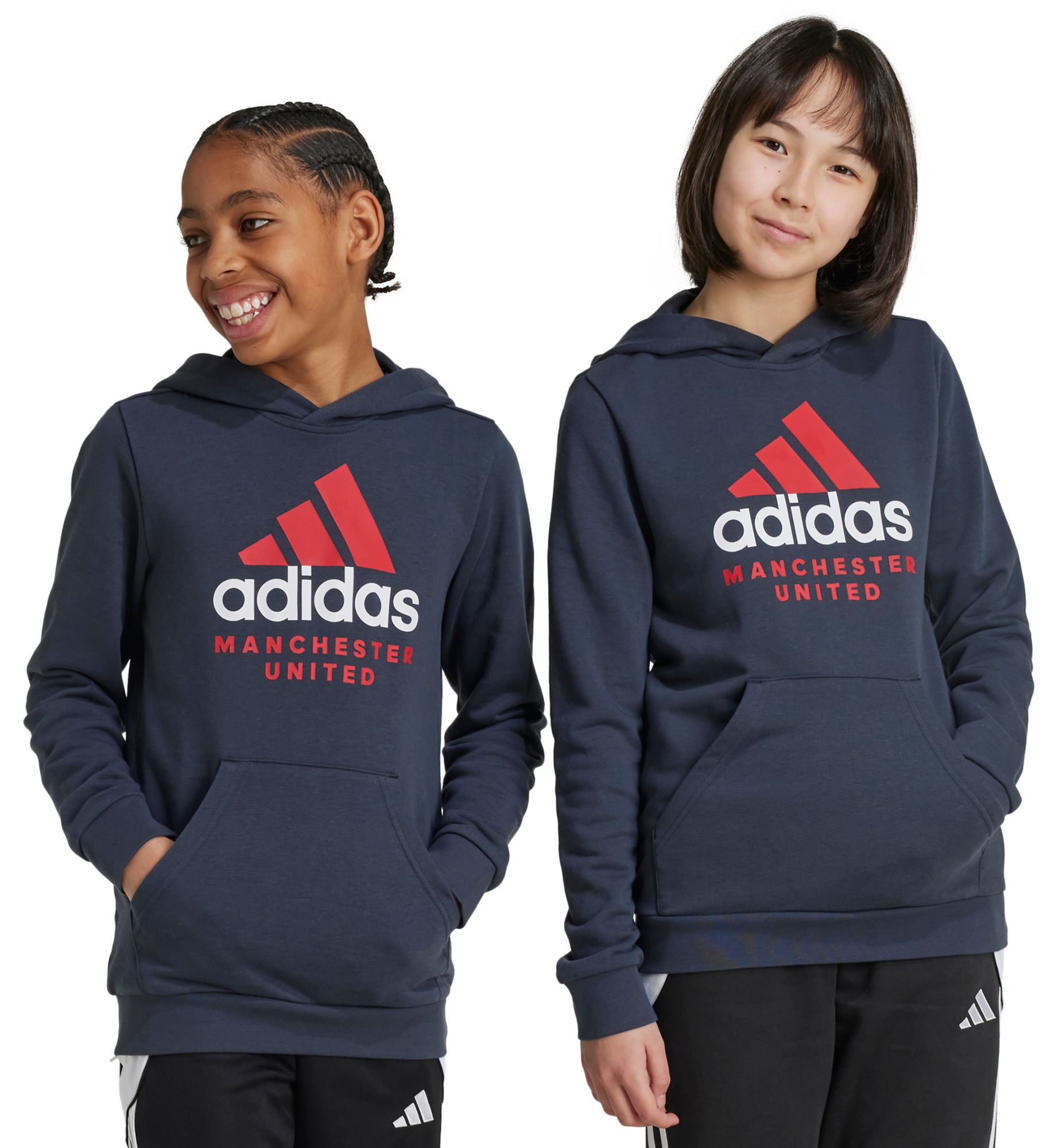 adidas Youth Manchester United 2024 DNA Grey Pullover Hoodie product image