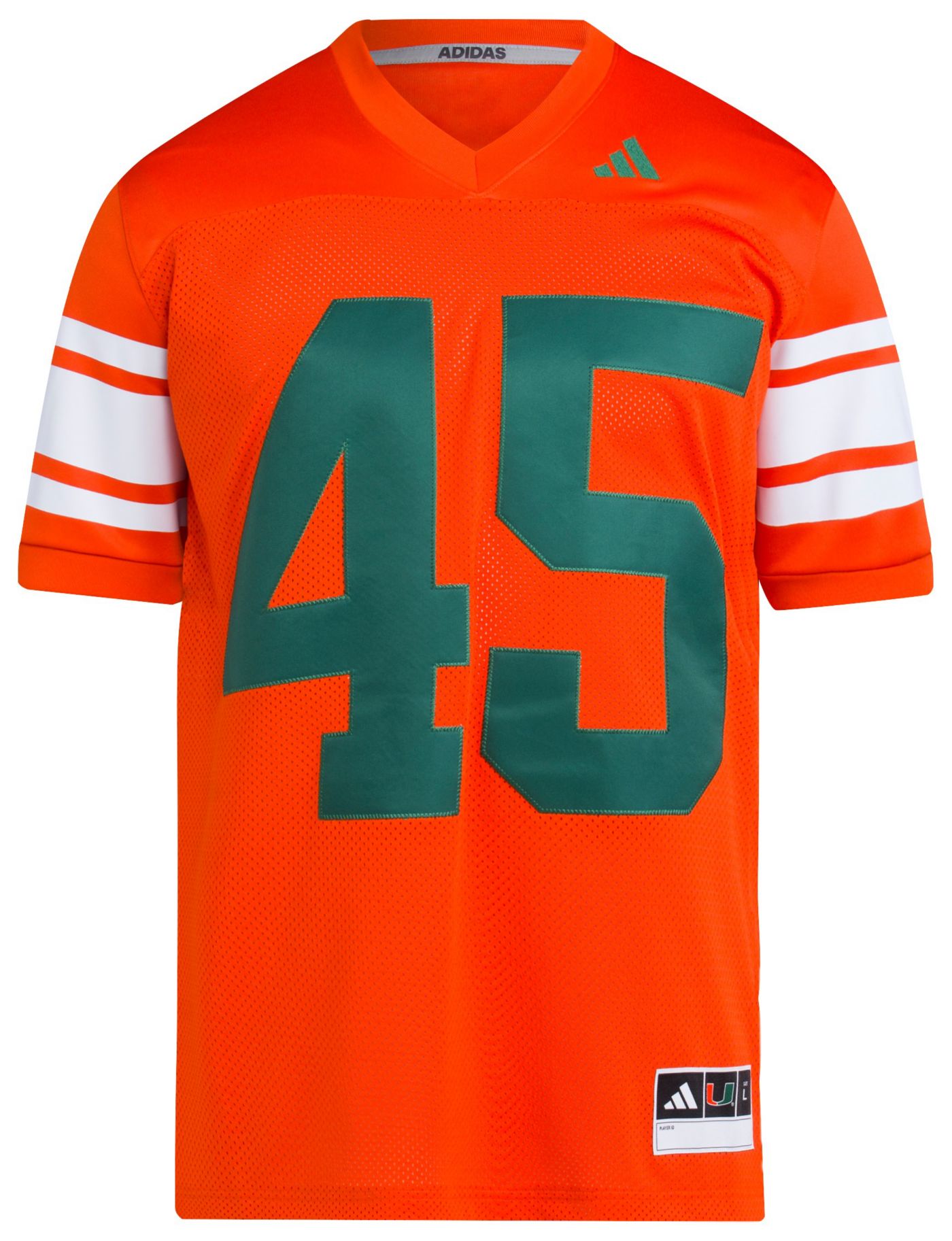 adidas Men s Miami Hurricanes Orange Replica Football Jersey Dick s Sporting Goods