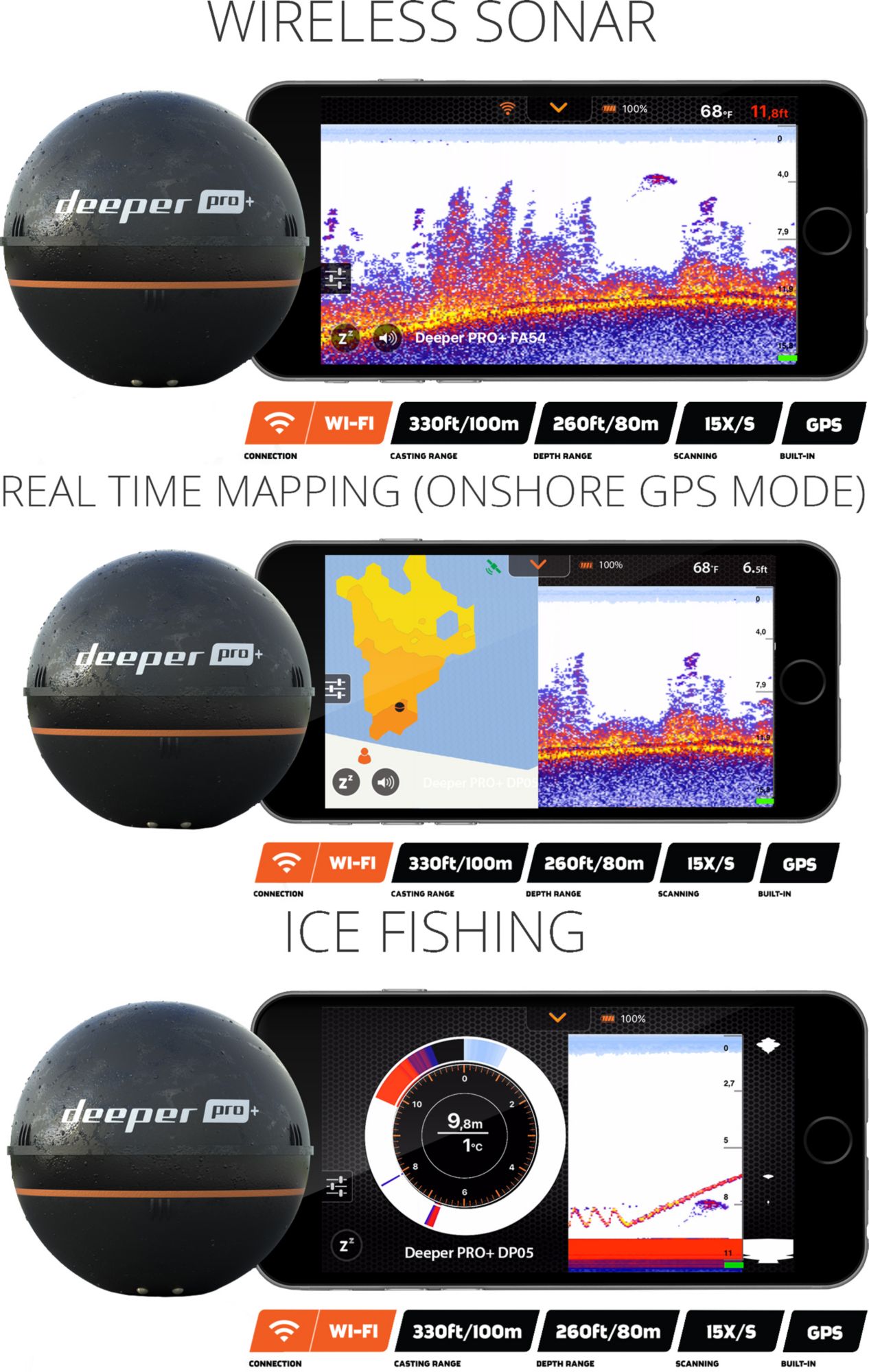 Deeper PRO+ Smart Fish Finder Special Offer Bundle-Floor Model product image