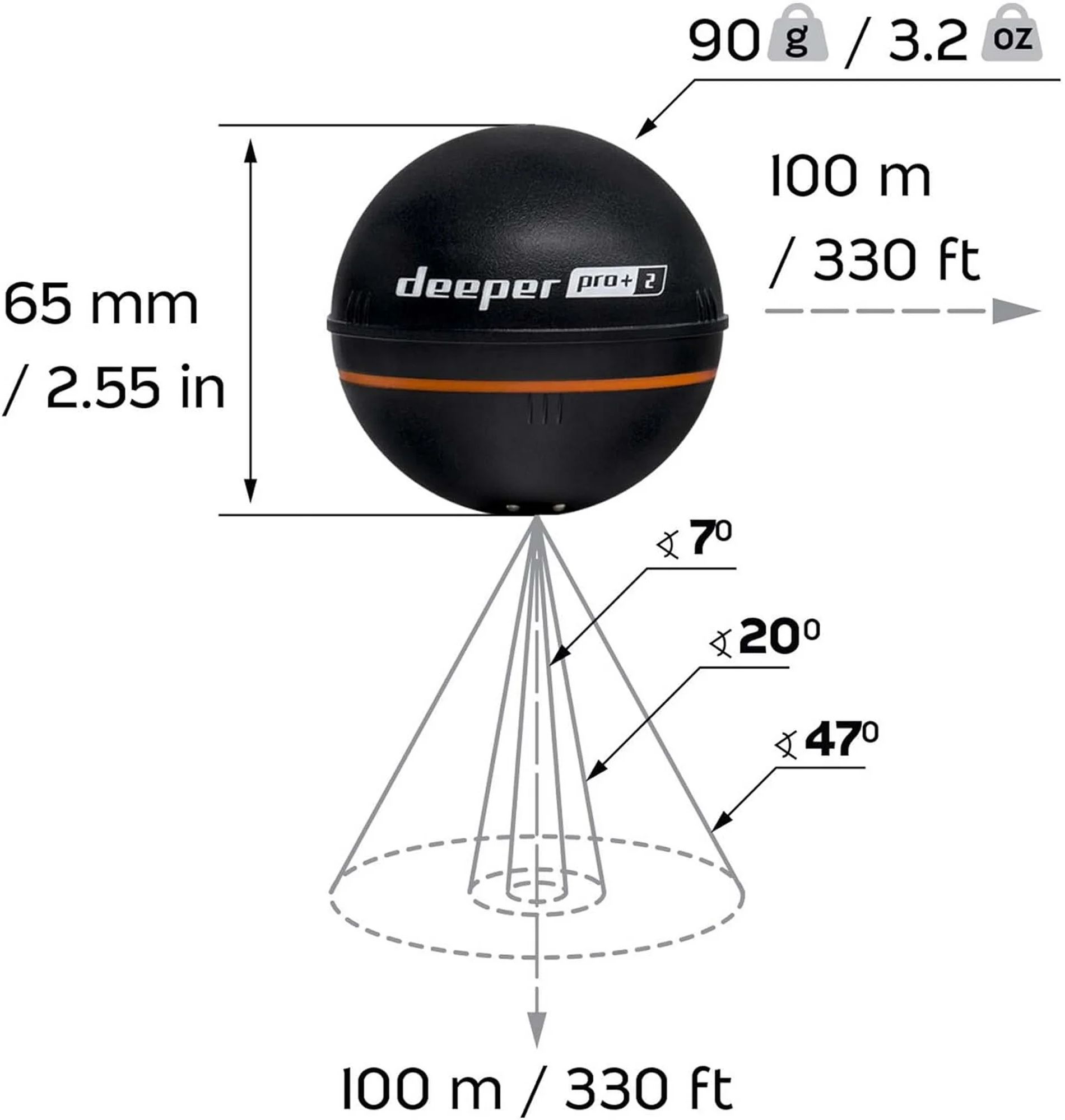 Deeper Pro+ 2 Smart Fish Finder product image