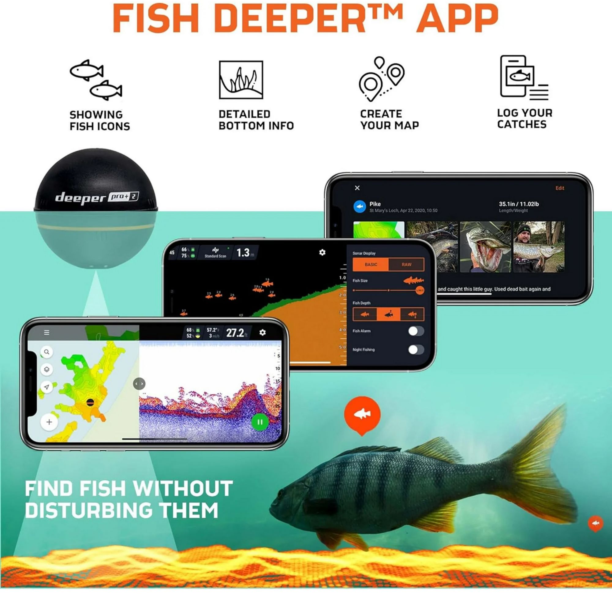 Deeper Pro+ 2 Smart Fish Finder product image
