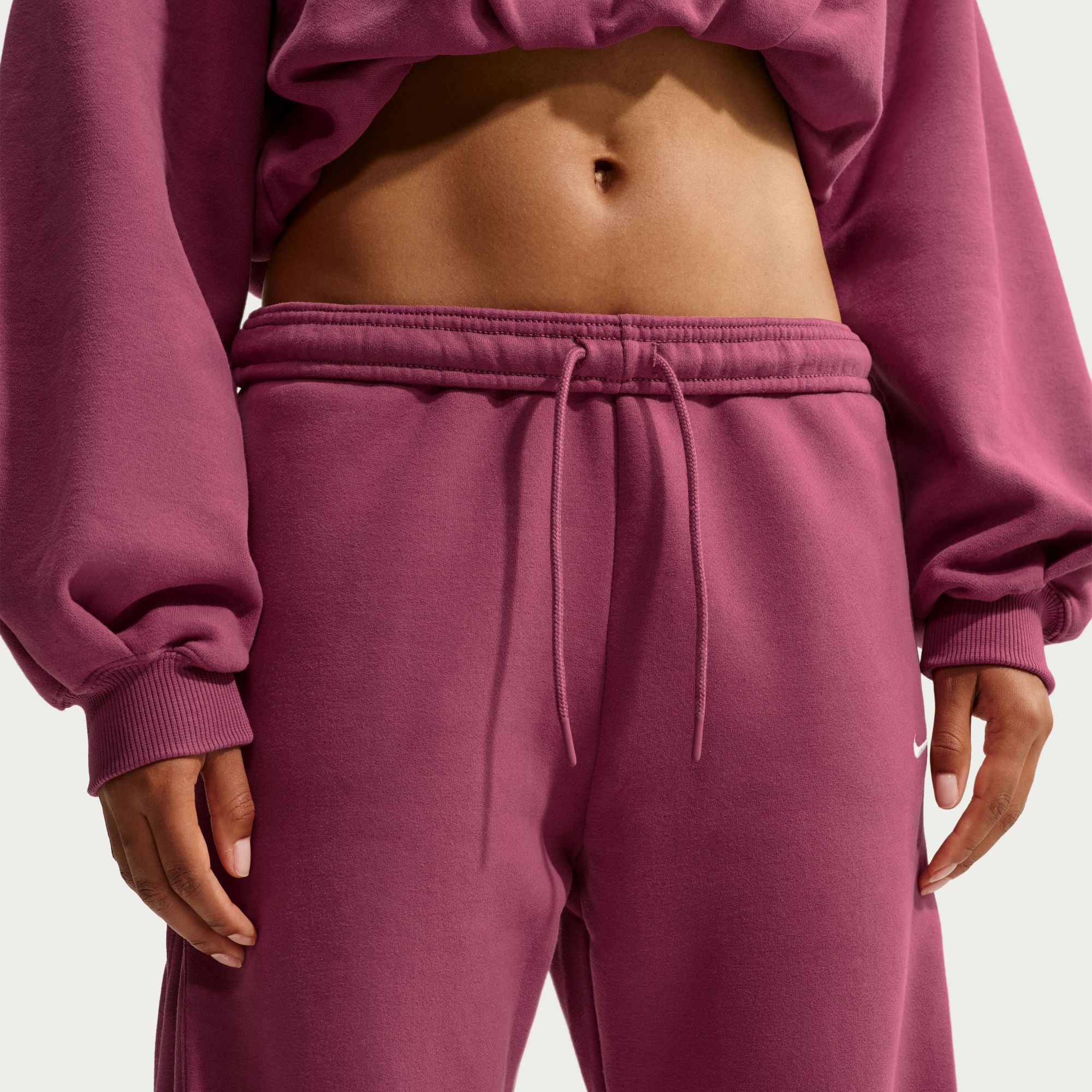 Nike Women's Studio Fleece Medium Weight Loose Pleated Snap Pants product image