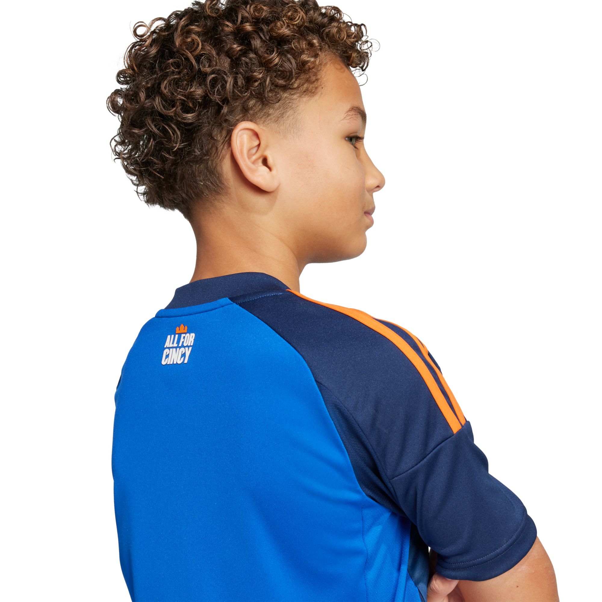 adidas Youth FC Cincinnati 2025 Primary Replica "Orange & Blue Legacy Kit" Jersey product image