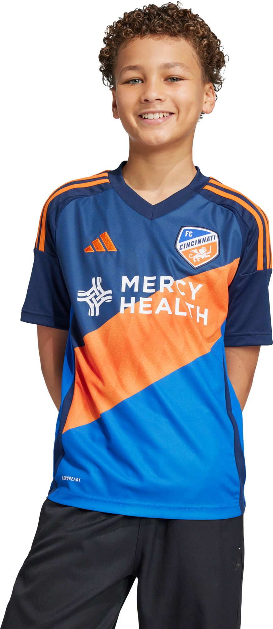 adidas Youth FC Cincinnati 2025 Primary Replica "Orange & Blue Legacy Kit" Jersey product image