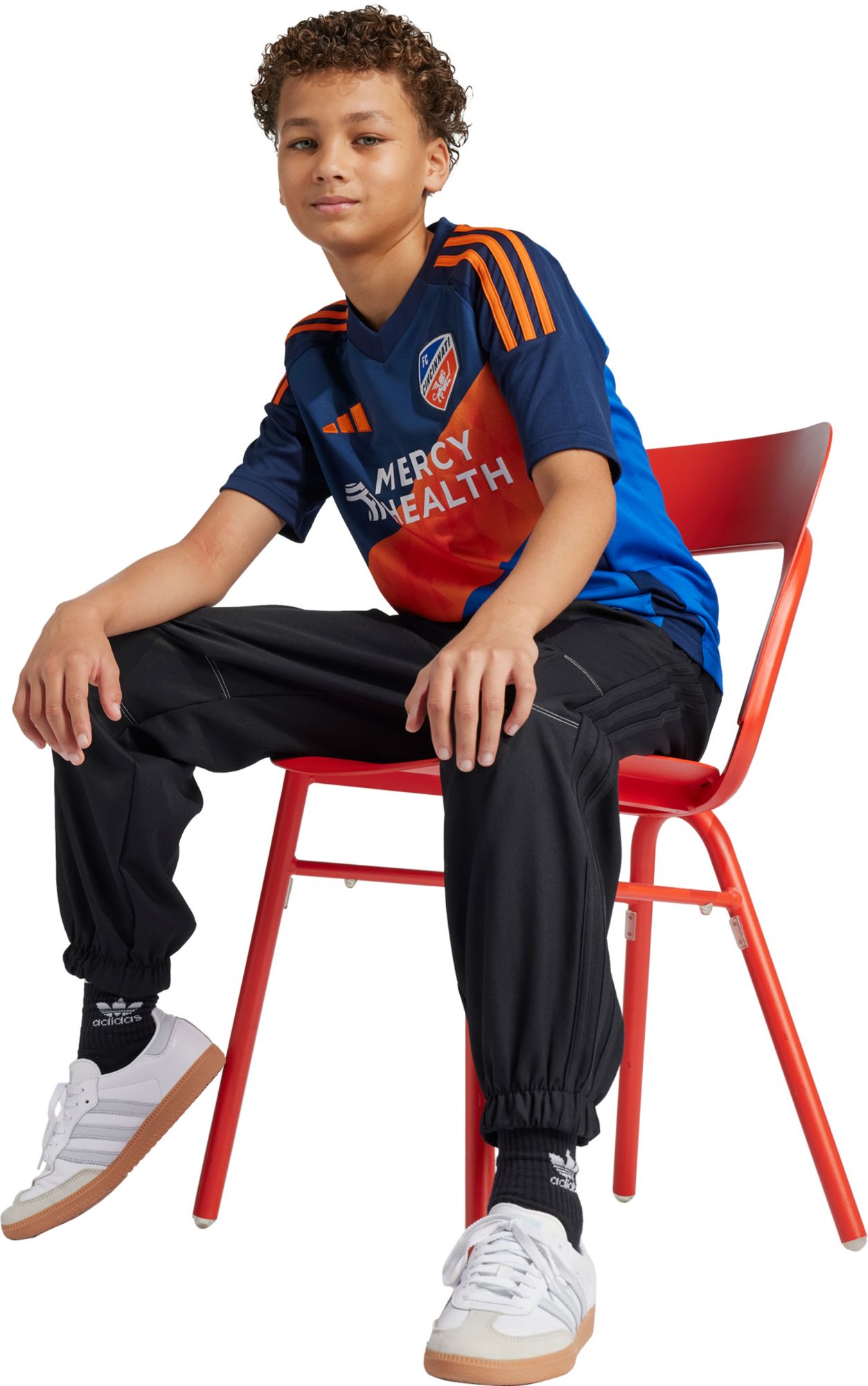 adidas Youth FC Cincinnati 2025 Primary Replica "Orange & Blue Legacy Kit" Jersey product image