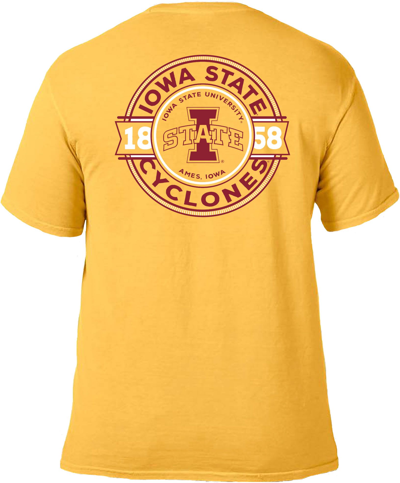 Image One Men's Iowa State Cyclones Gold Rounds T-Shirt