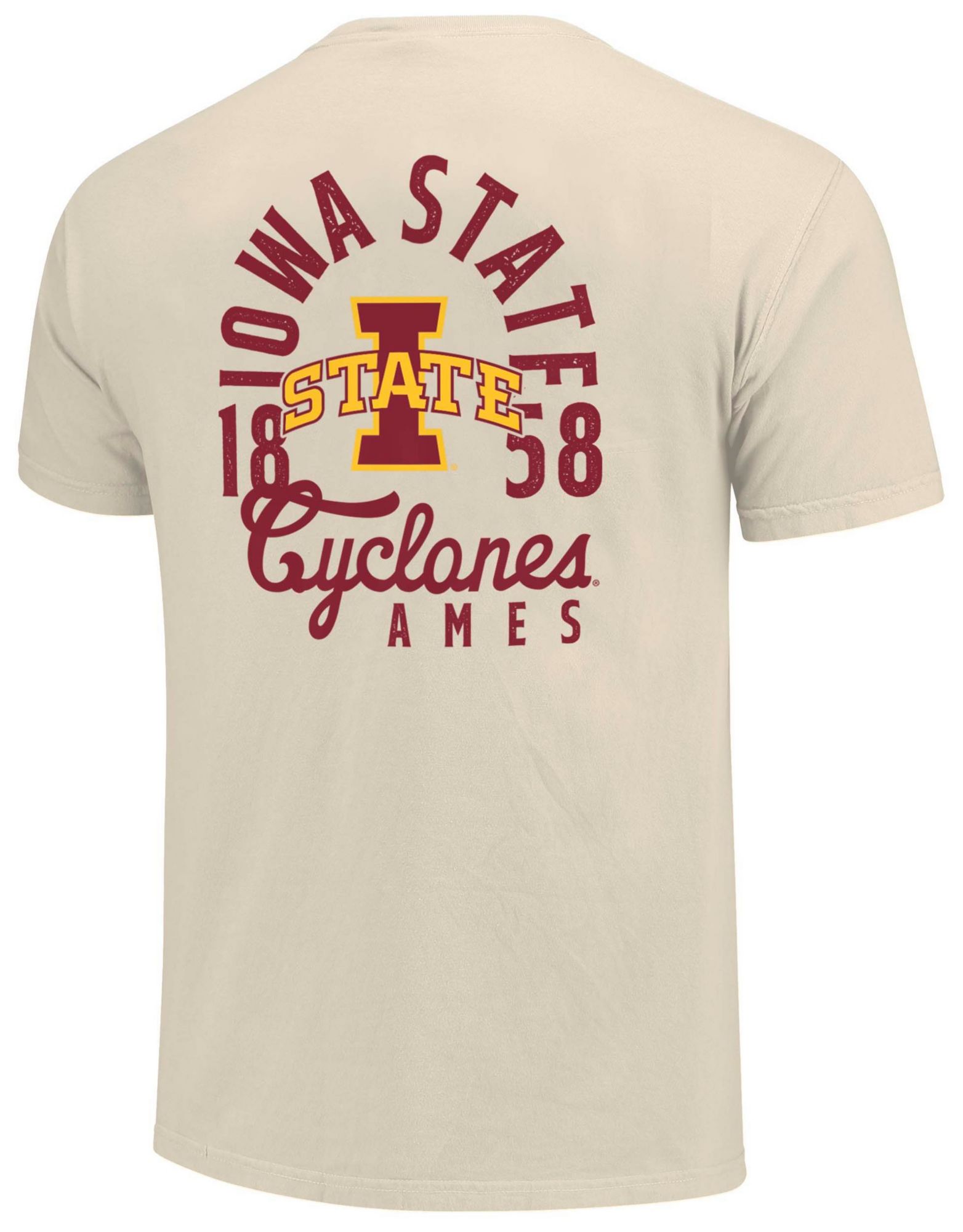 Image One Men's Iowa State Cyclones Ivory Mascot Overlay T-Shirt product image